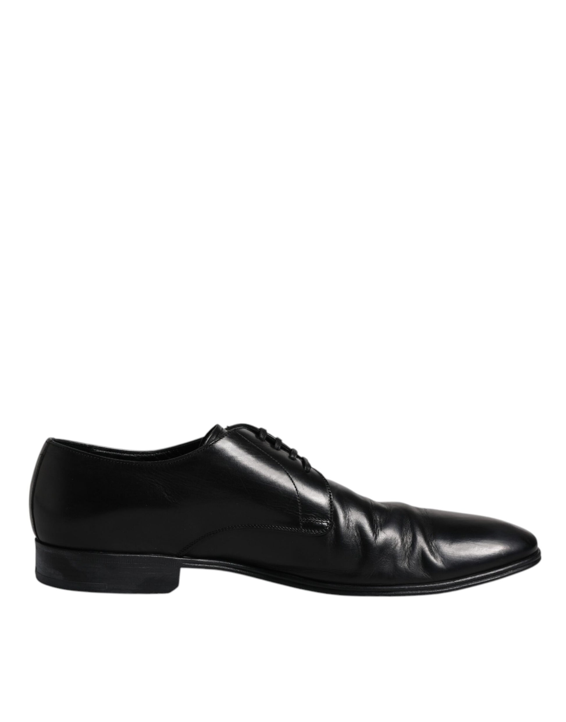 Dolce & Gabbana Schwarzes Lackleder Derby Herren Anzugschuhe