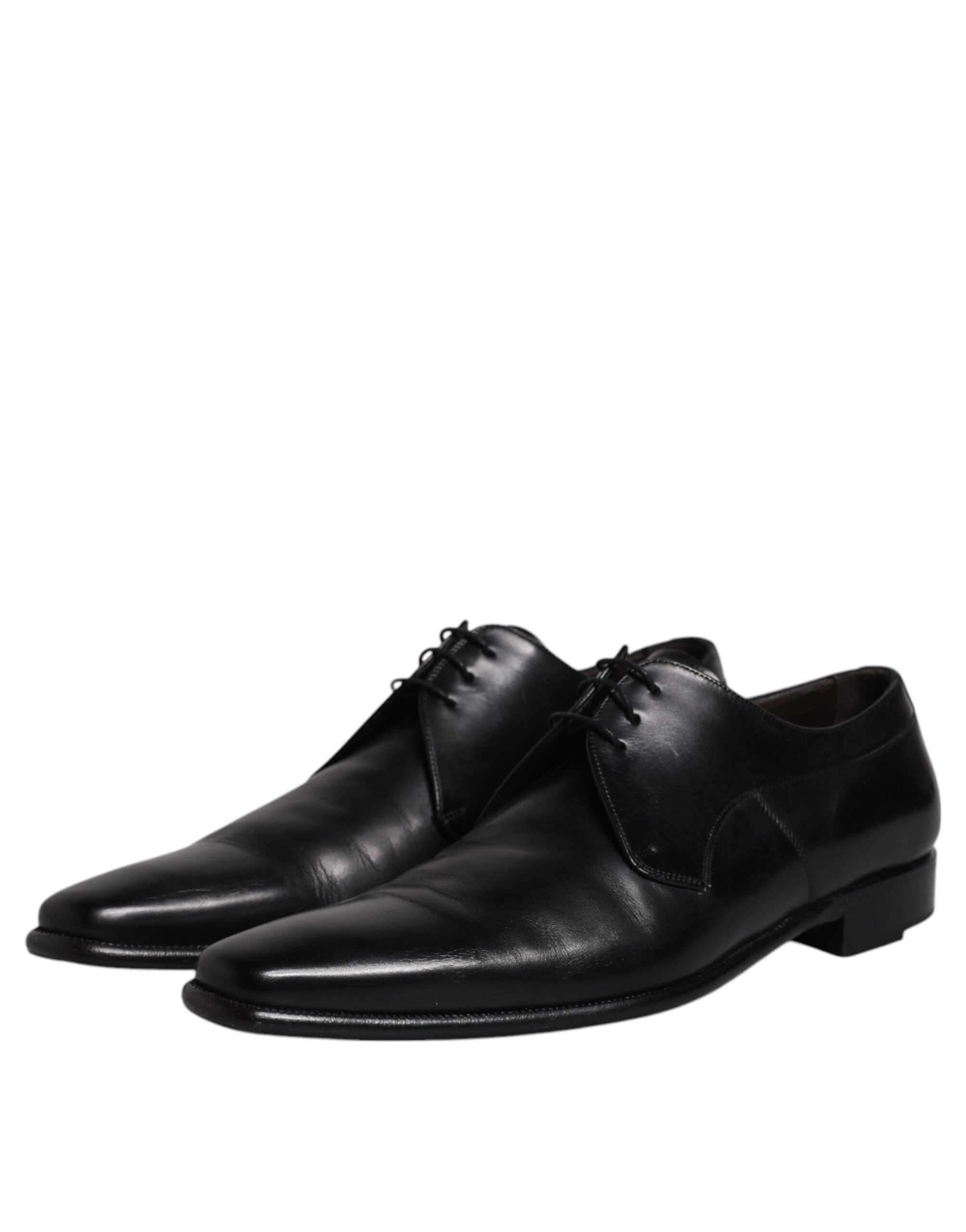 Dolce & Gabbana Schwarzes Leder Derby Männer Formelle Anzugschuhe