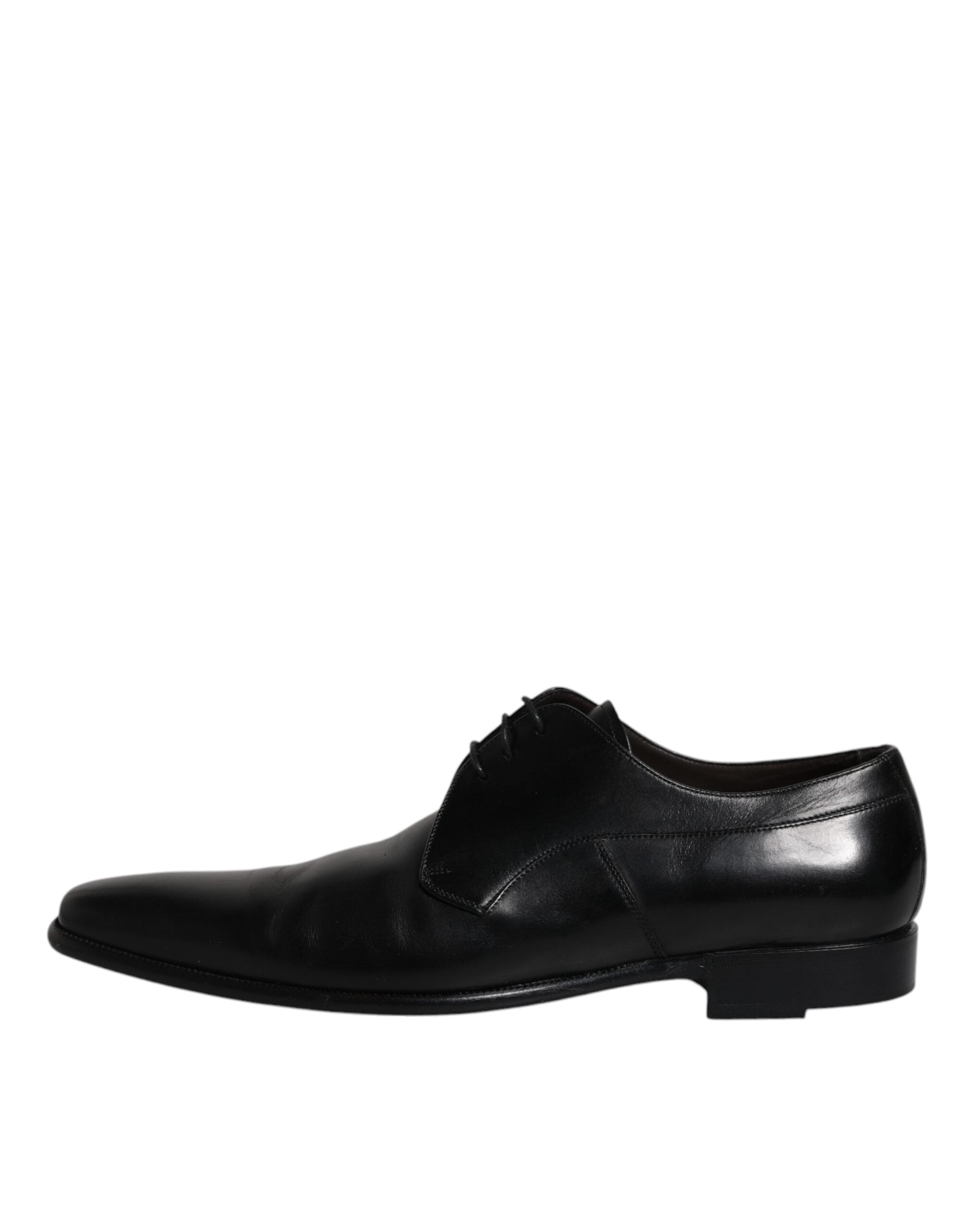 Dolce & Gabbana Schwarzes Leder Derby Männer Formelle Anzugschuhe