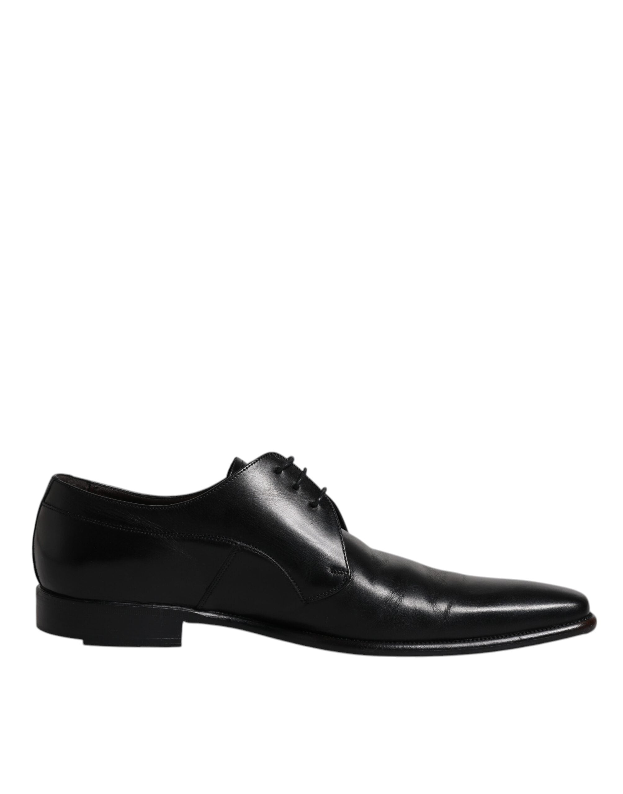 Dolce & Gabbana Schwarzes Leder Derby Männer Formelle Anzugschuhe