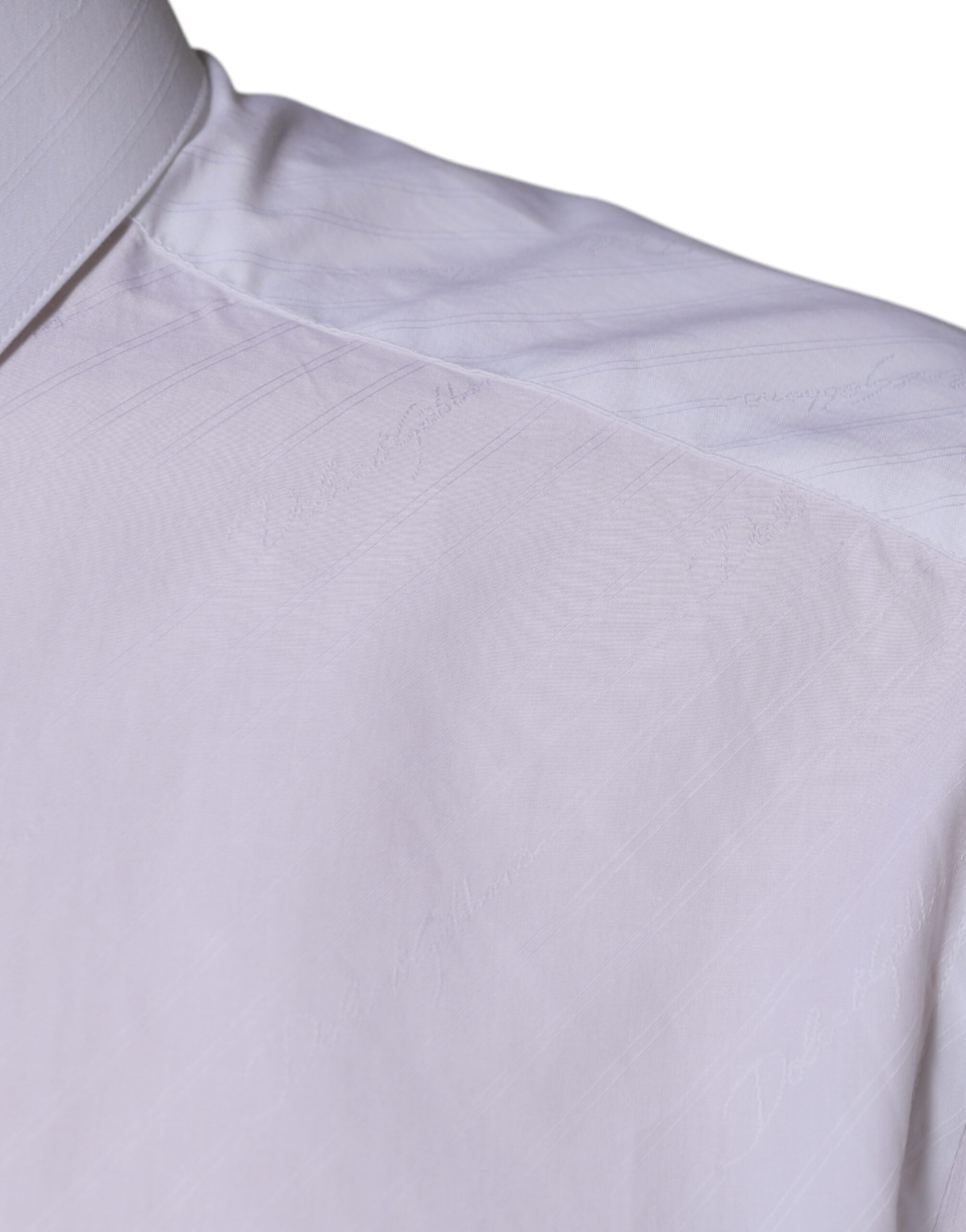 Dolce & Gabbana Weißes Baumwollhemd mit langen Ärmeln MARTINI