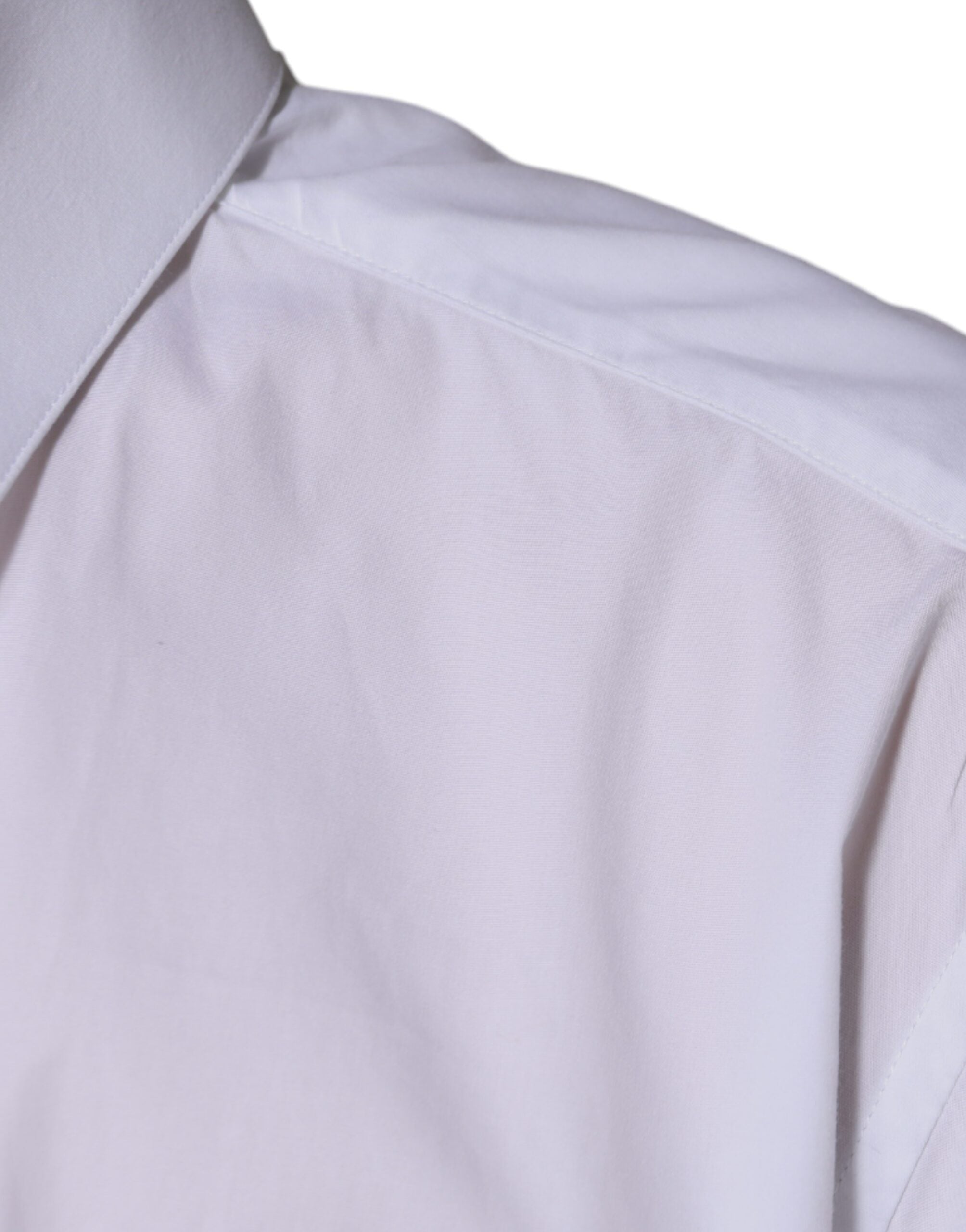 Dolce & Gabbana Weißes Baumwollhemd mit langen Ärmeln GOLD