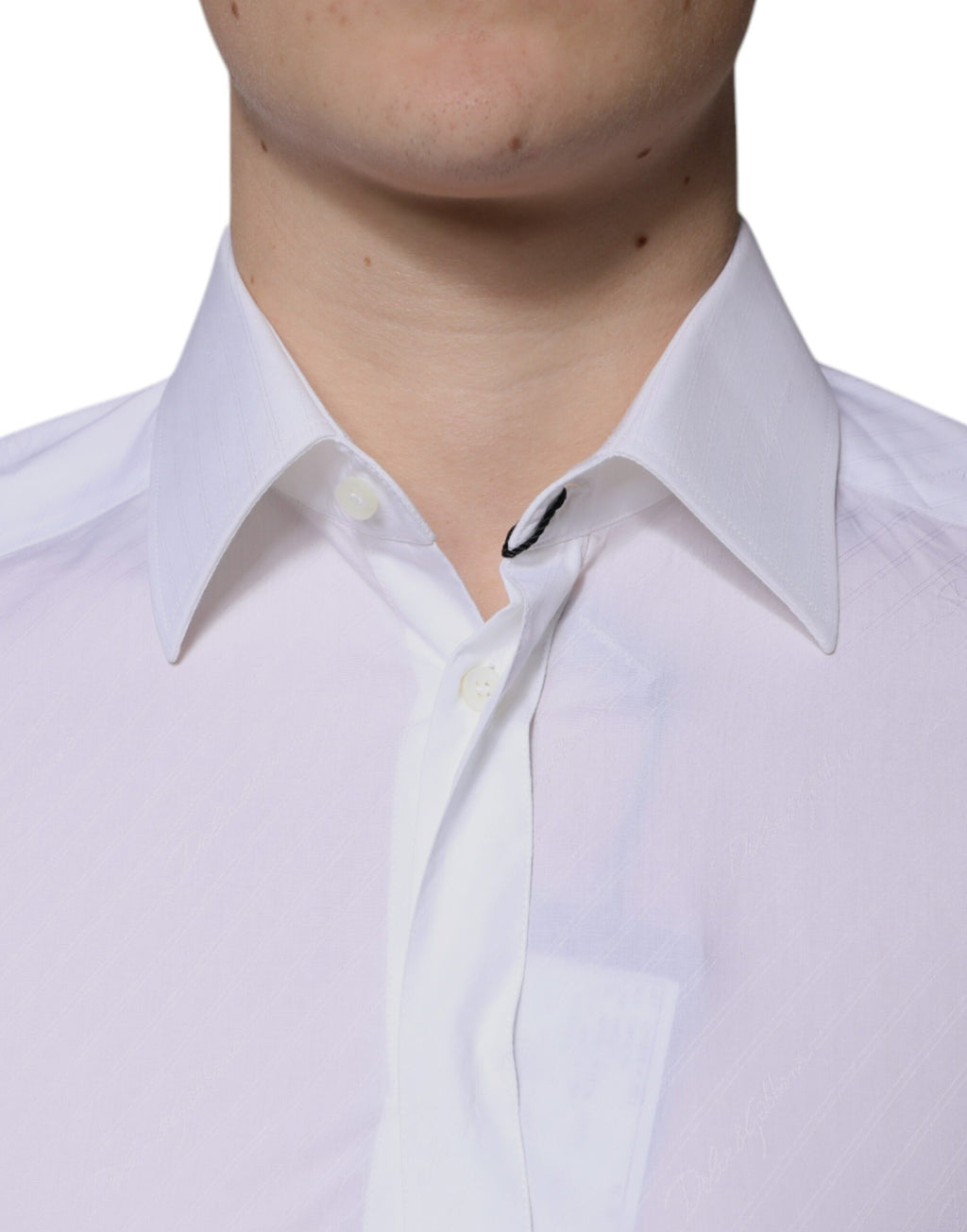 Dolce & Gabbana Weißes Baumwollhemd mit langen Ärmeln GOLD