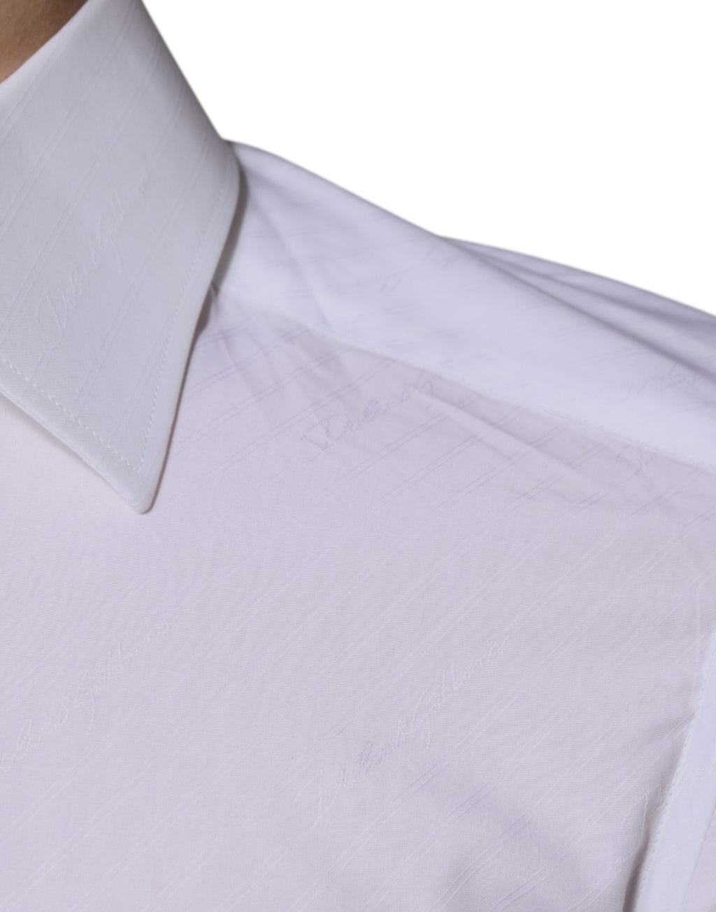 Dolce & Gabbana Weißes Baumwollhemd mit langen Ärmeln GOLD