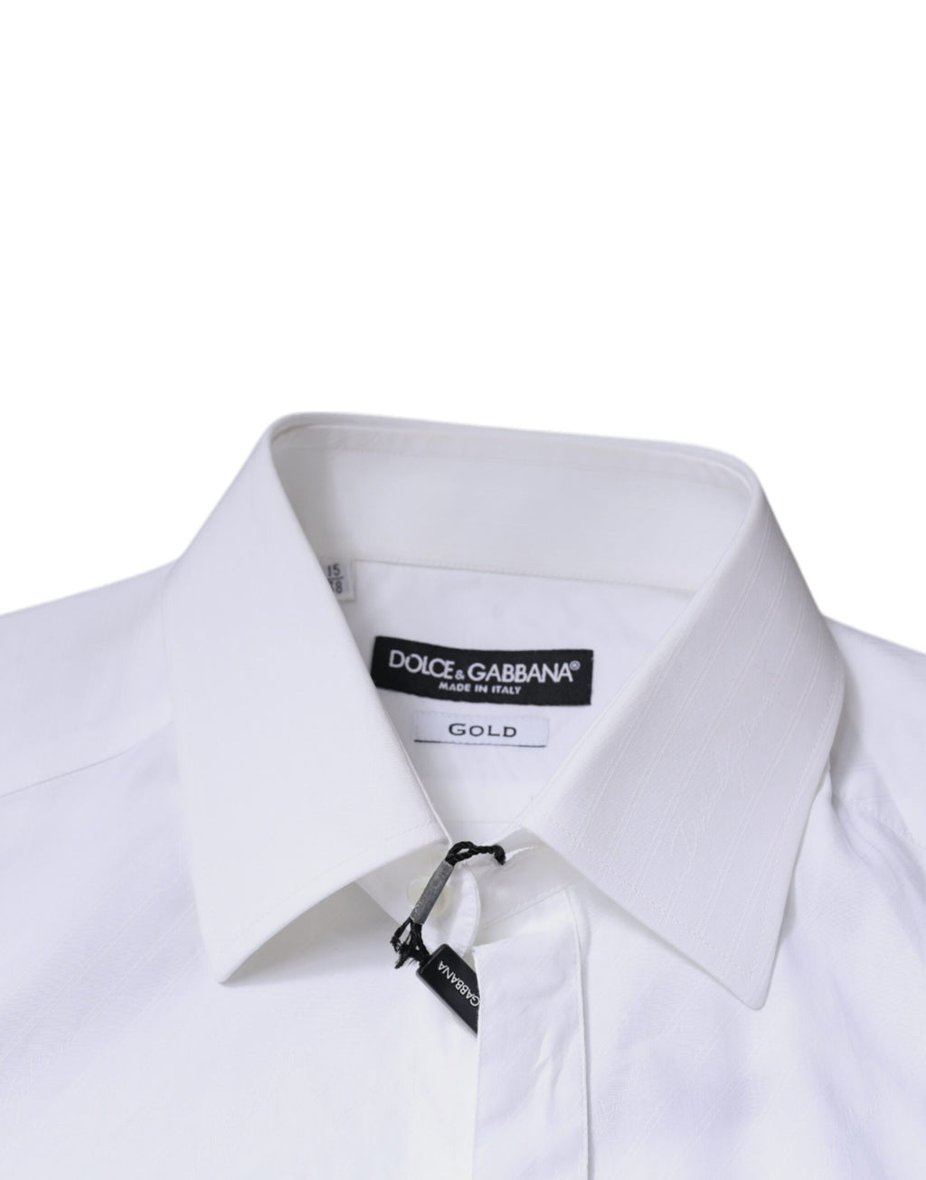 Dolce & Gabbana Weißes Baumwollhemd mit langen Ärmeln GOLD