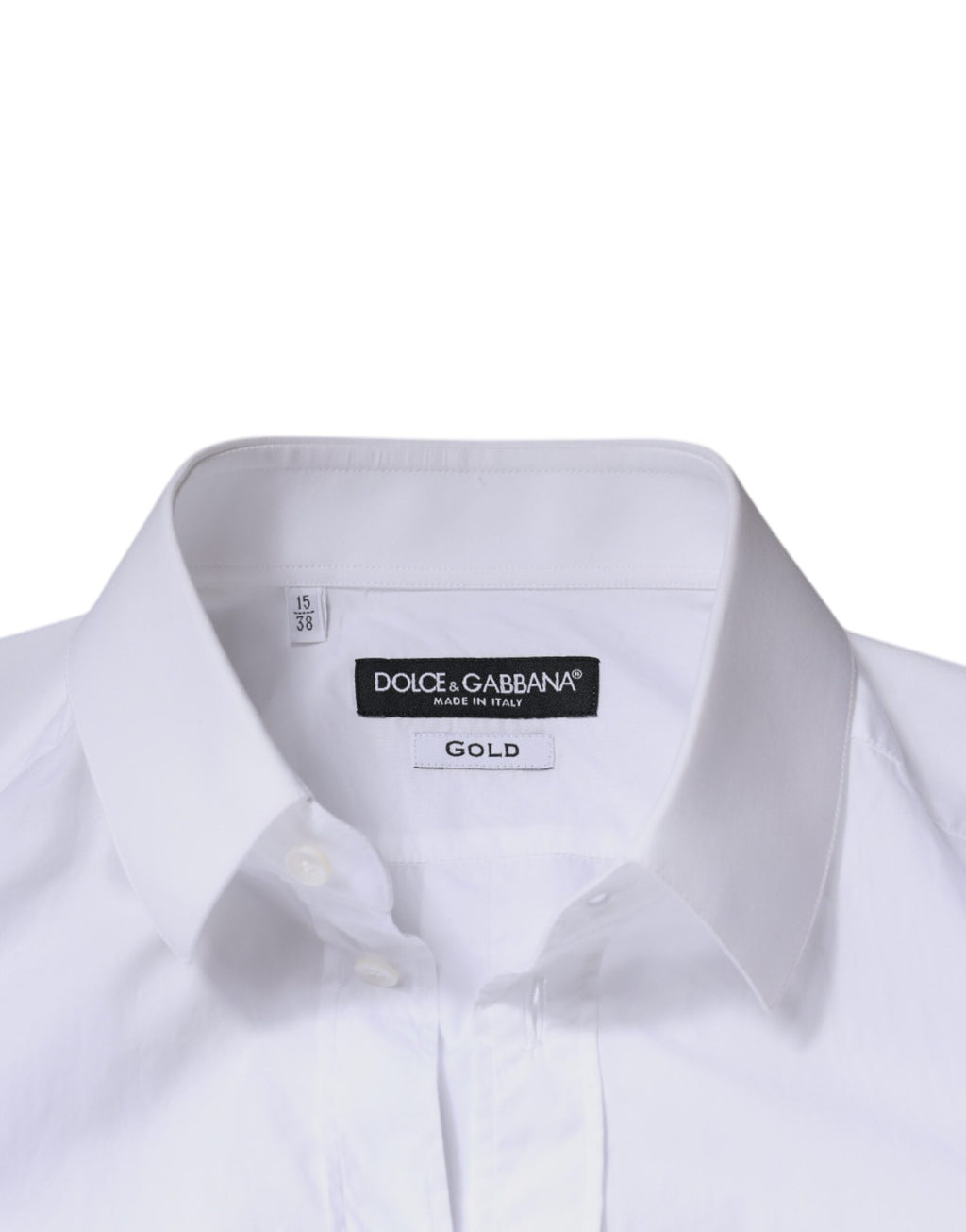 Dolce & Gabbana Weiß Baumwolle Langarm GOLD Kleid Männer Hemd