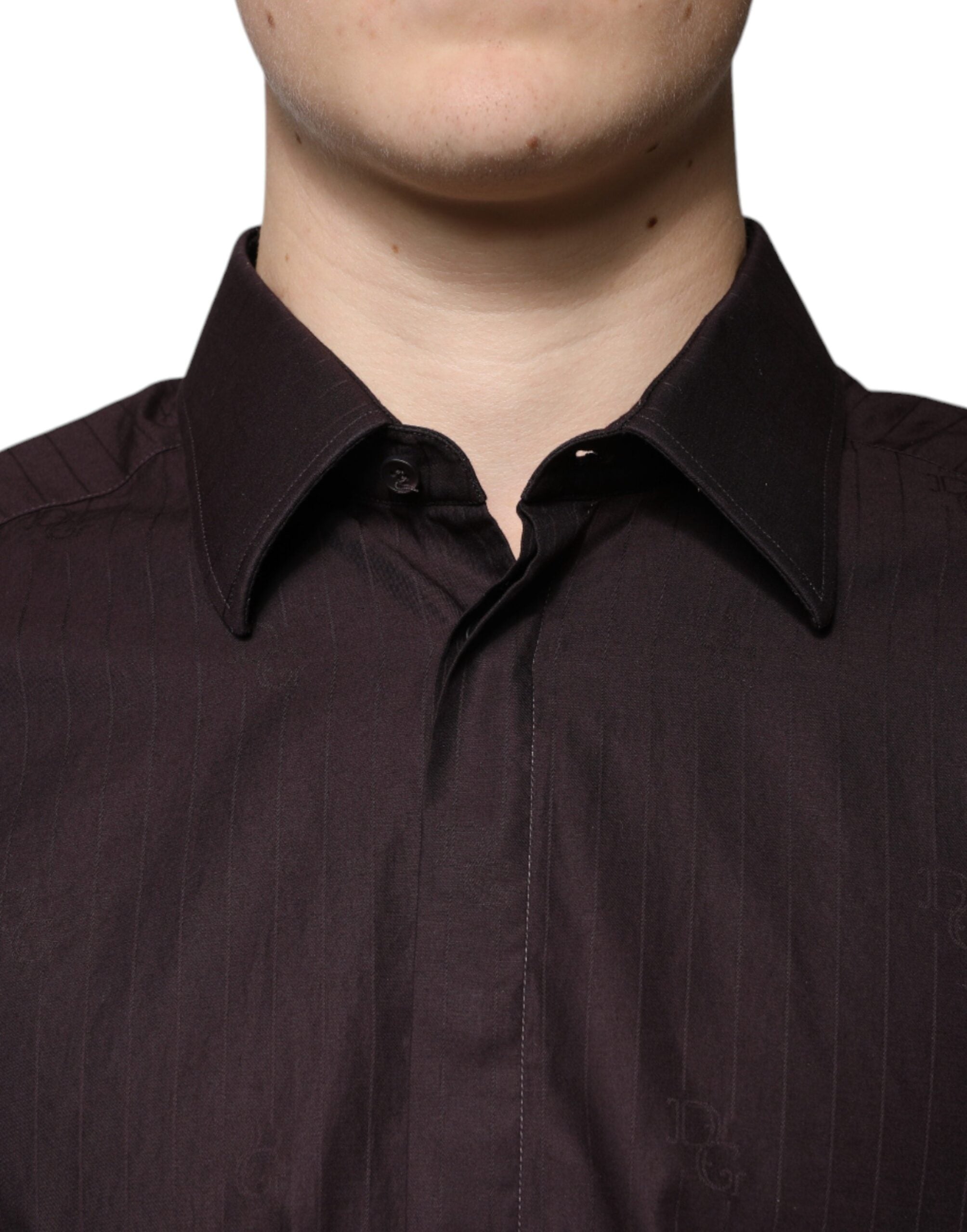 Dolce & Gabbana Lila Baumwolle Slim Fit MARTINI Kleid Hemd