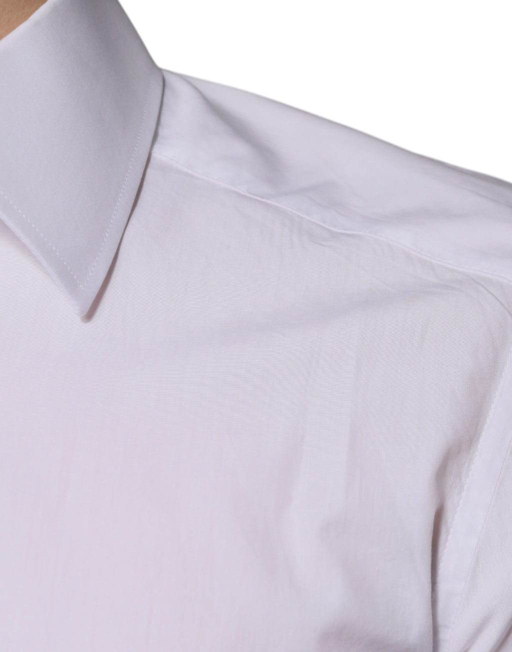 Dolce & Gabbana Weißes Slim Fit GOLD Herrenhemd aus Baumwolle