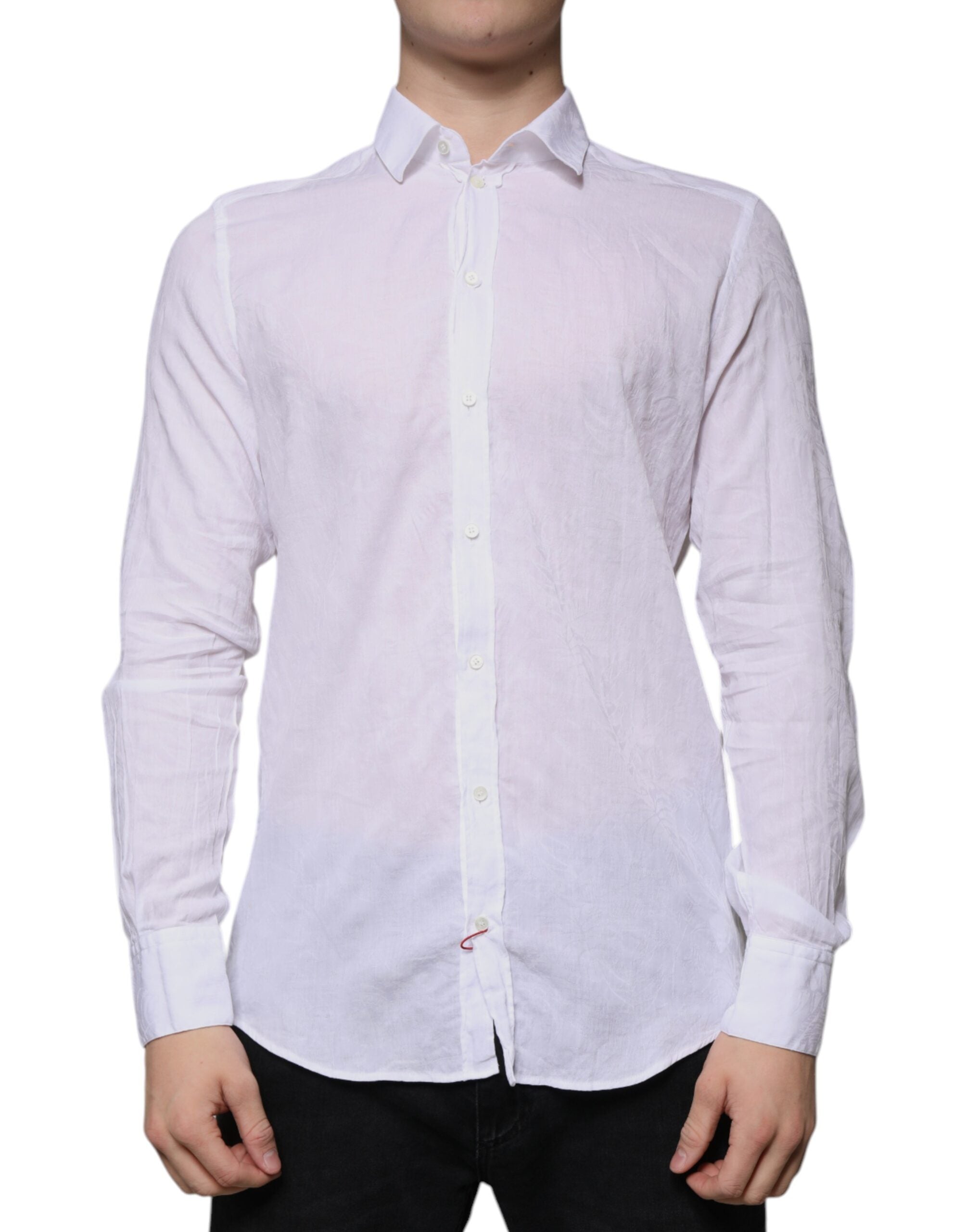 Dolce & Gabbana Weißes Slim Fit Hemd aus Baumwolle für Herren