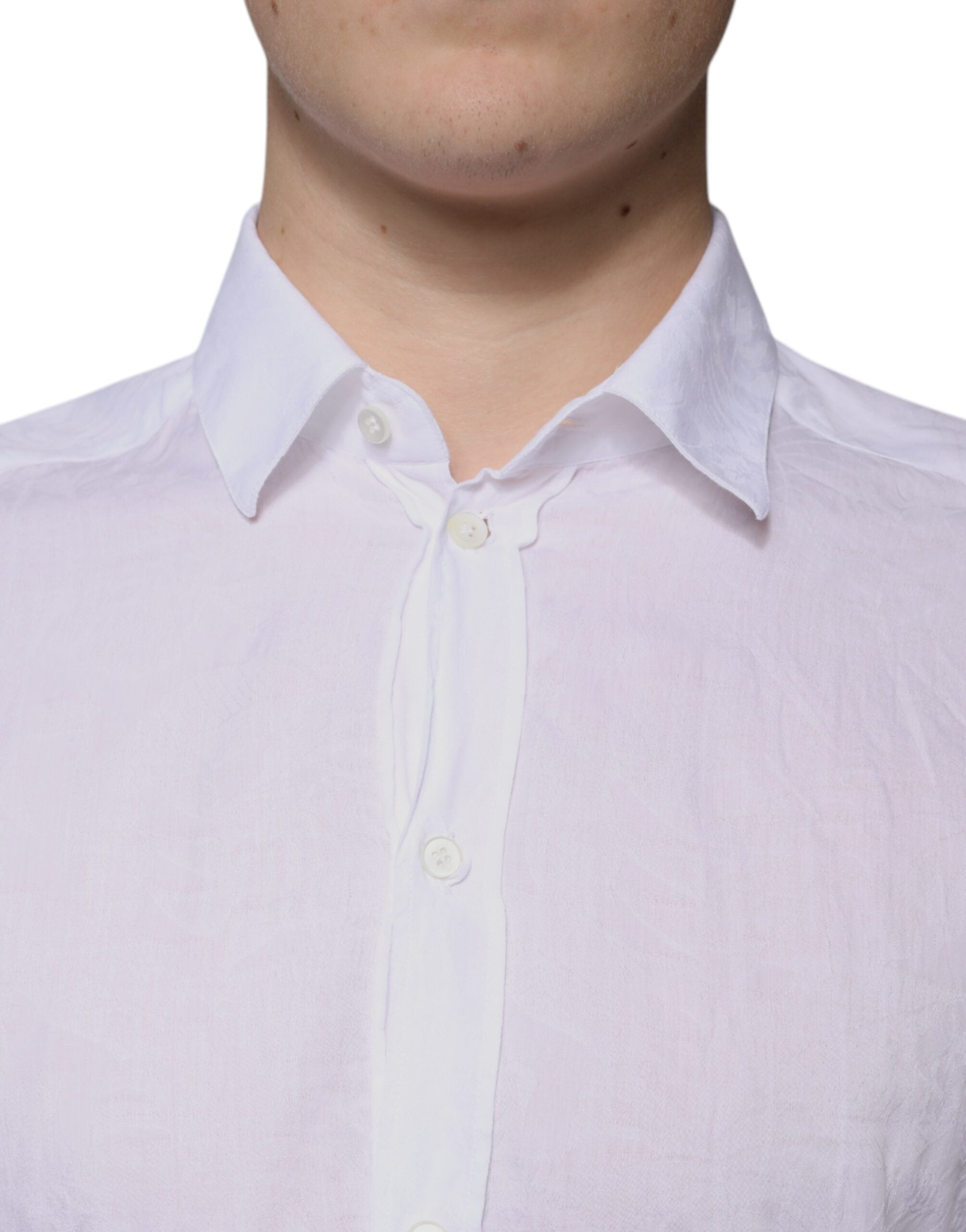 Dolce & Gabbana Weißes Slim Fit Hemd aus Baumwolle für Herren