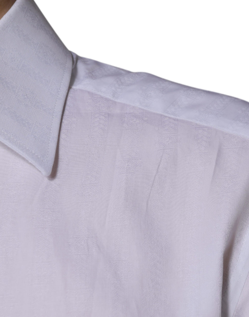 Dolce & Gabbana Weißes Baumwollhemd Slim Fit Formal GOLD Dress Shirt