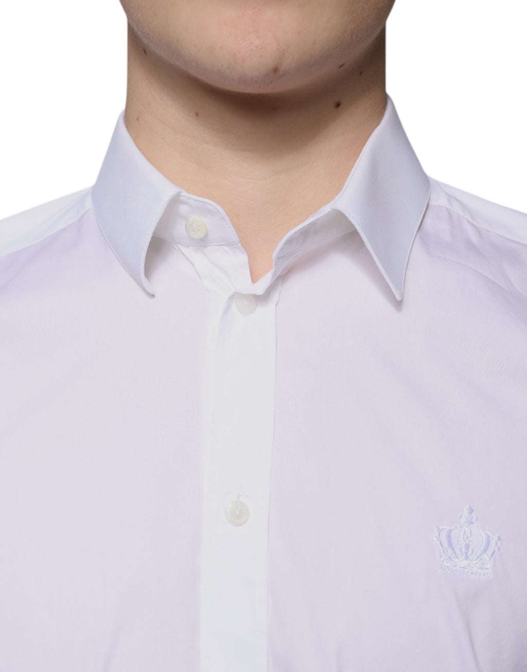 Dolce & Gabbana Weißes Baumwollmischung Männer MARTINI Kleid Hemd