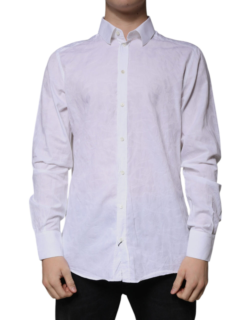 Dolce & Gabbana Weißes Baumwollhemd MARTINI Slim Fit Herren