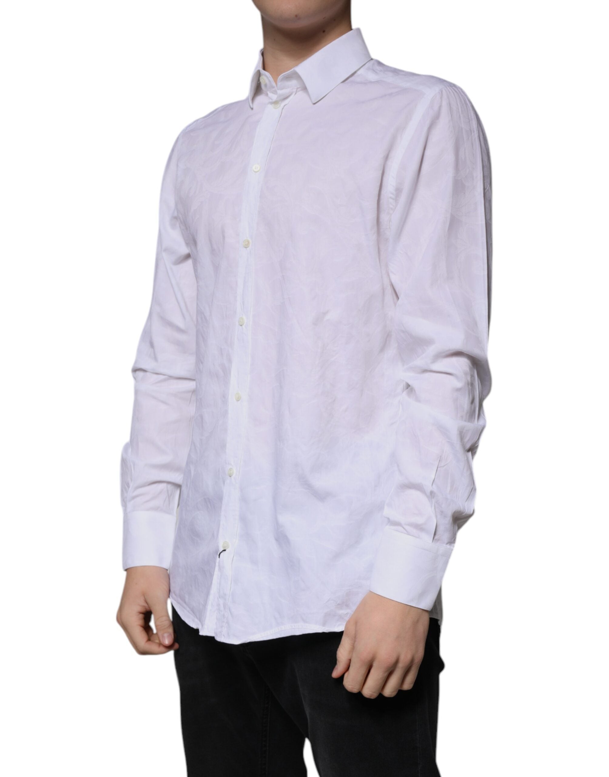 Dolce & Gabbana Weißes Baumwollhemd MARTINI Slim Fit Herren