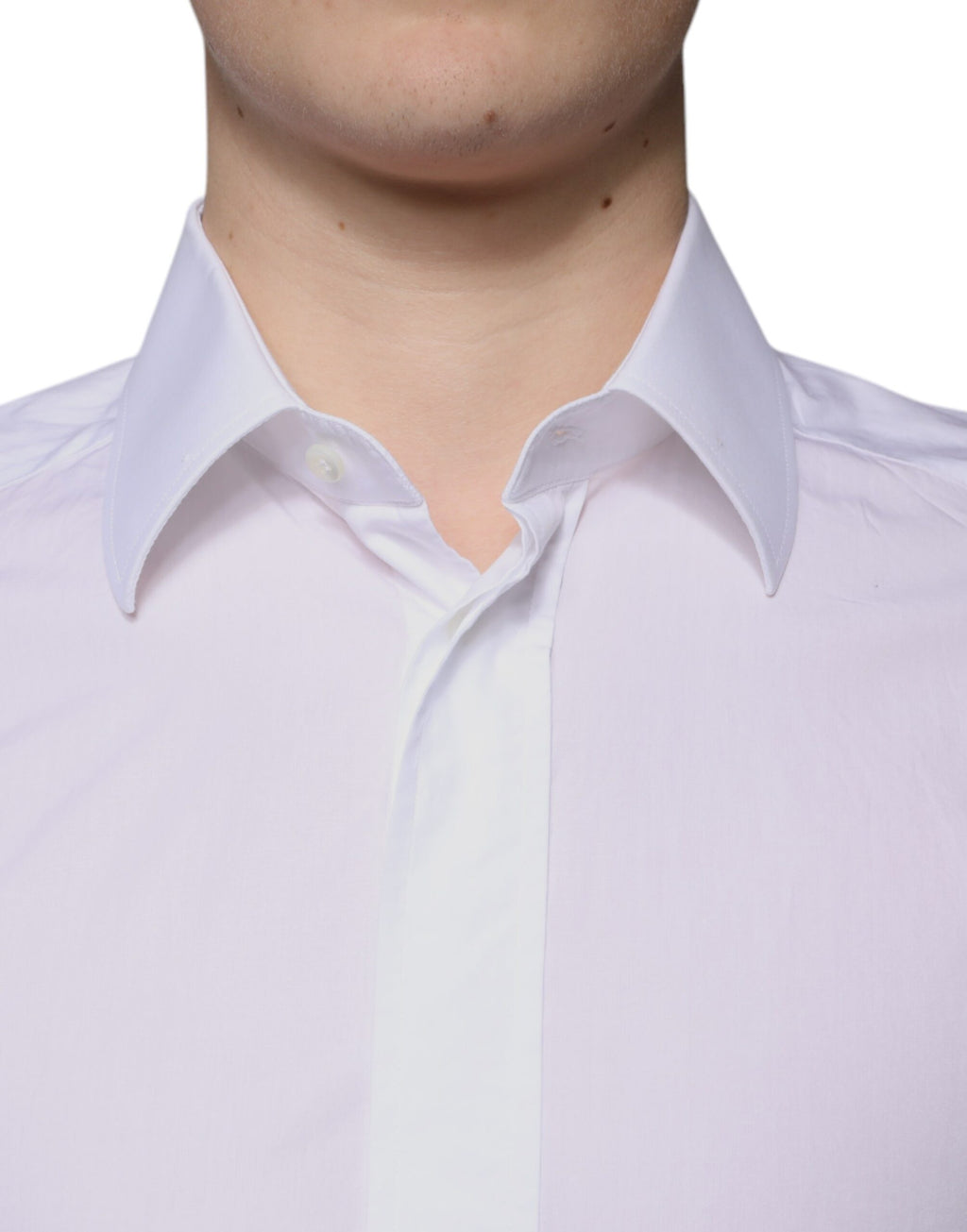 Dolce & Gabbana Weißes Slim Fit Herrenhemd GOLD aus Baumwolle