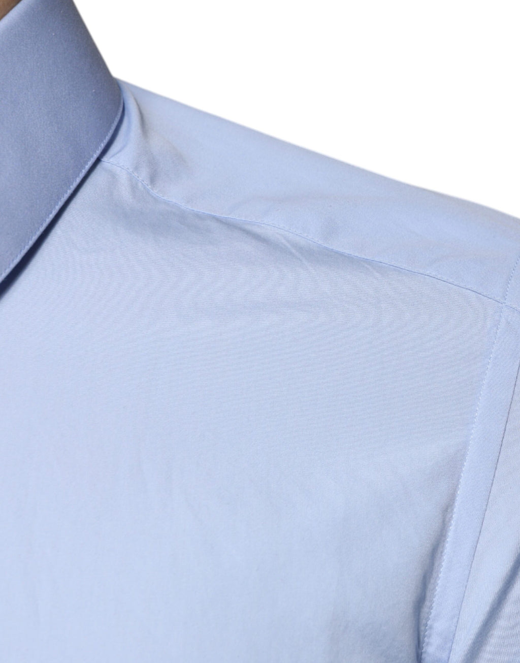 Dolce & Gabbana Hellblaues Slim Fit GOLD Hemd aus Baumwolle