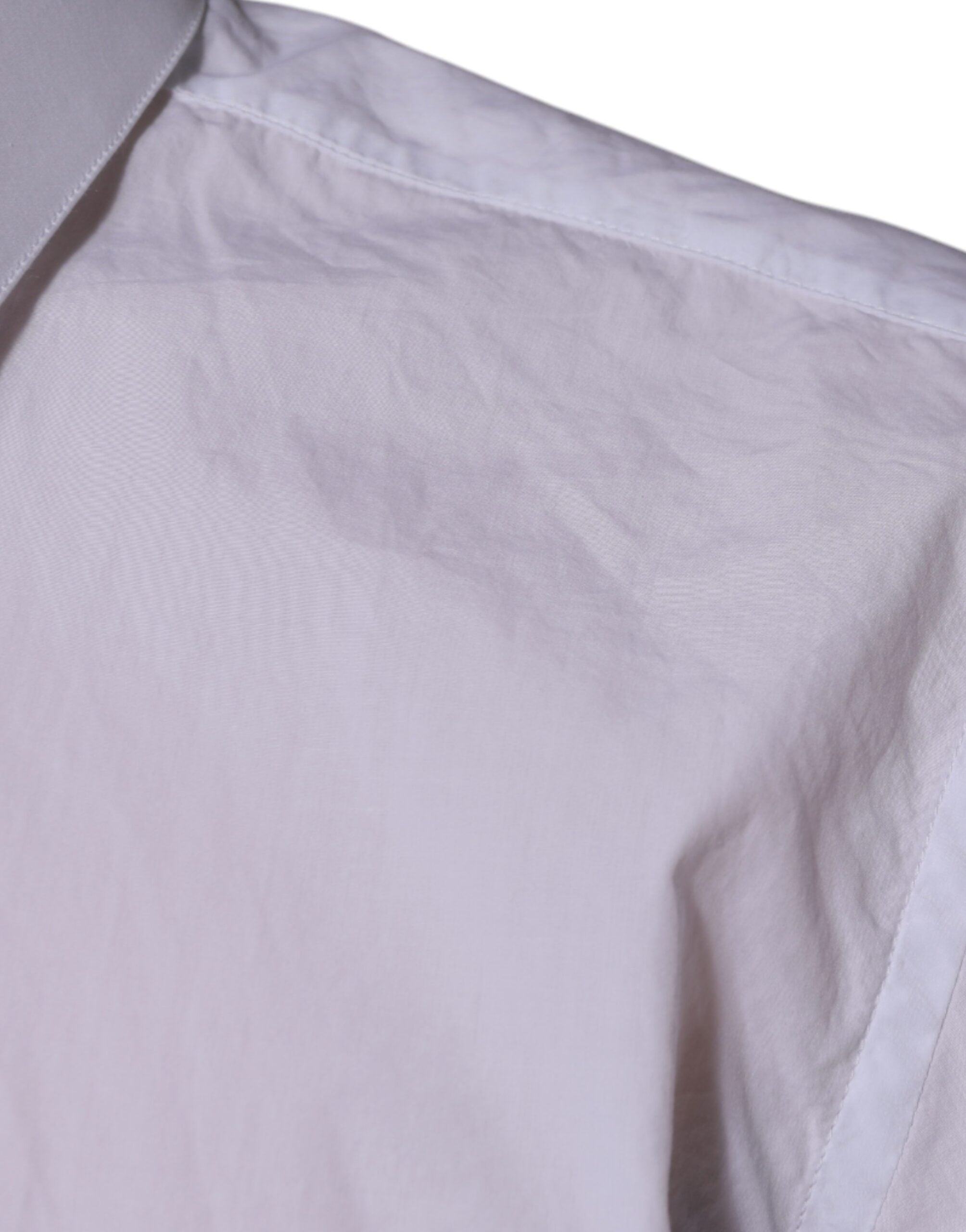 Dolce & Gabbana Weißes Slim Fit MARTINI Herrenhemd aus Baumwolle