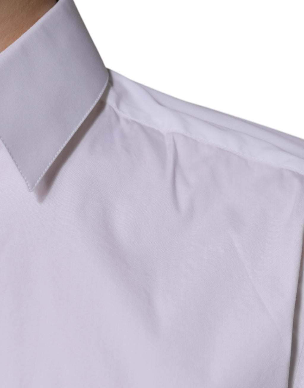 Dolce & Gabbana Weißes Baumwollhemd mit langen Ärmeln GOLD