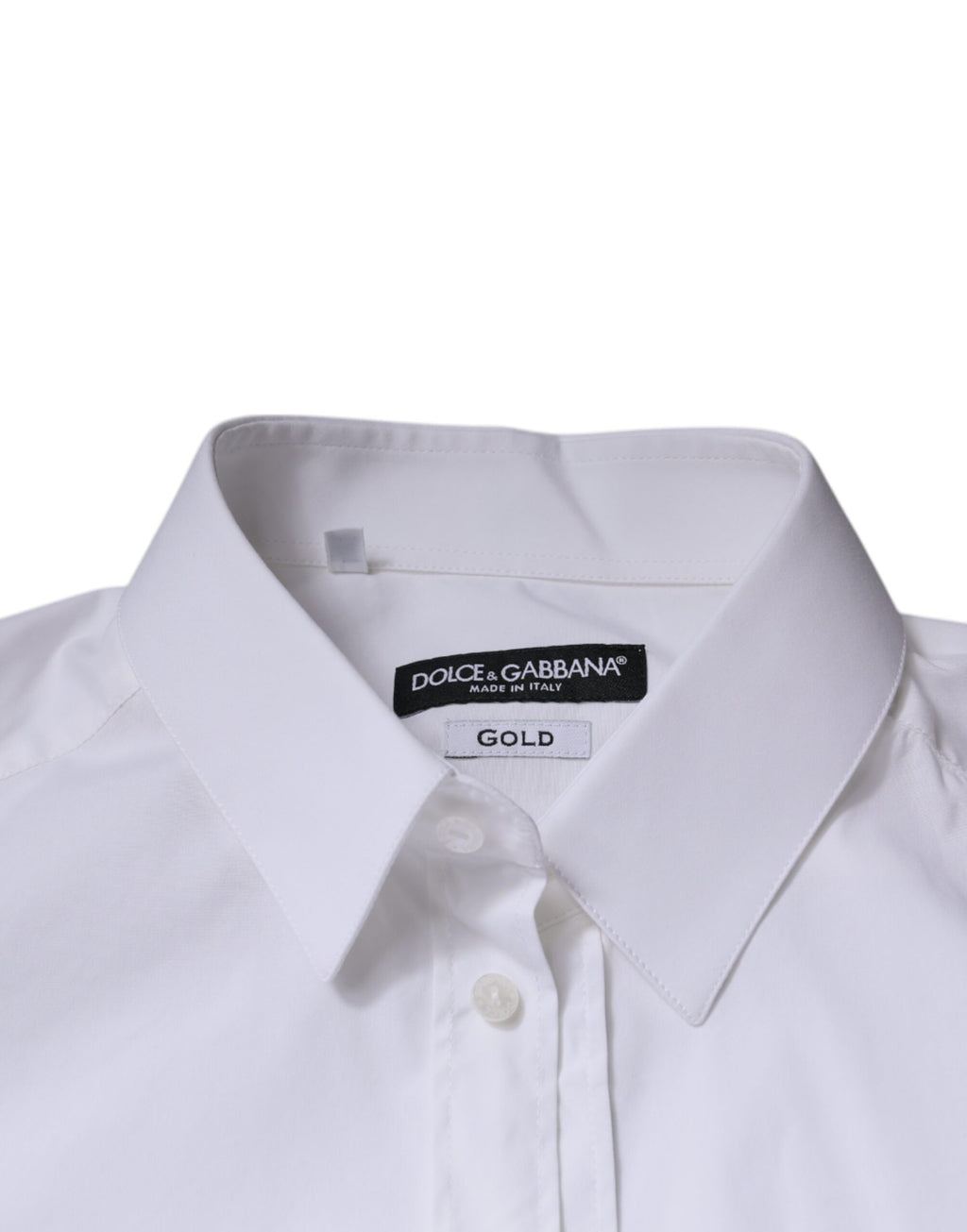 Dolce & Gabbana Weißes Baumwollhemd mit langen Ärmeln GOLD