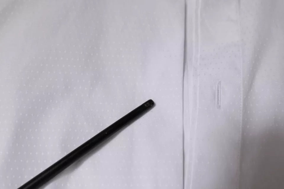 Dolce & Gabbana Weißes formelles Herrenhemd GOLD aus Baumwolle