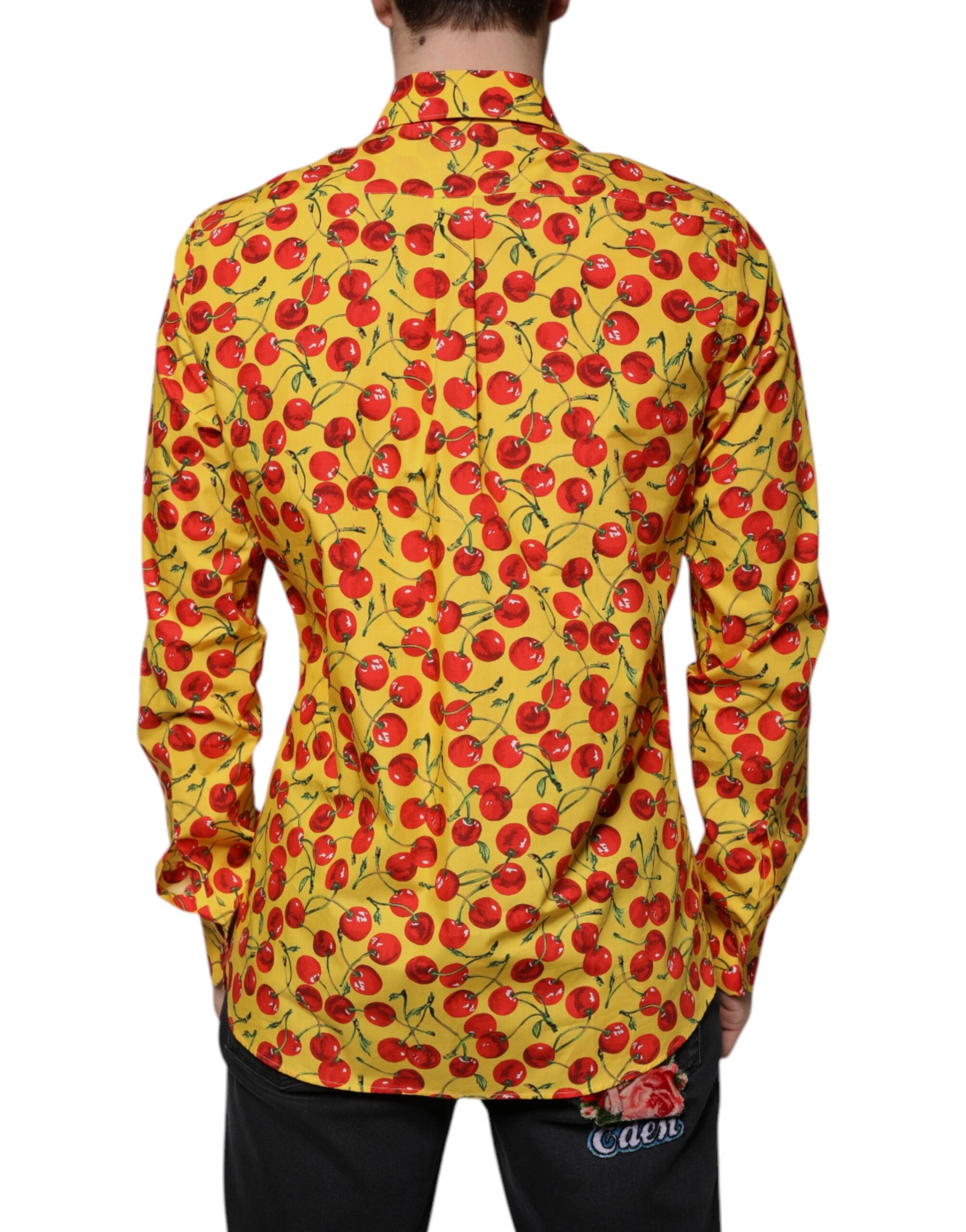 Dolce & Gabbana Gelbes Kirschbaum-Baumwollhemd MARTINI
