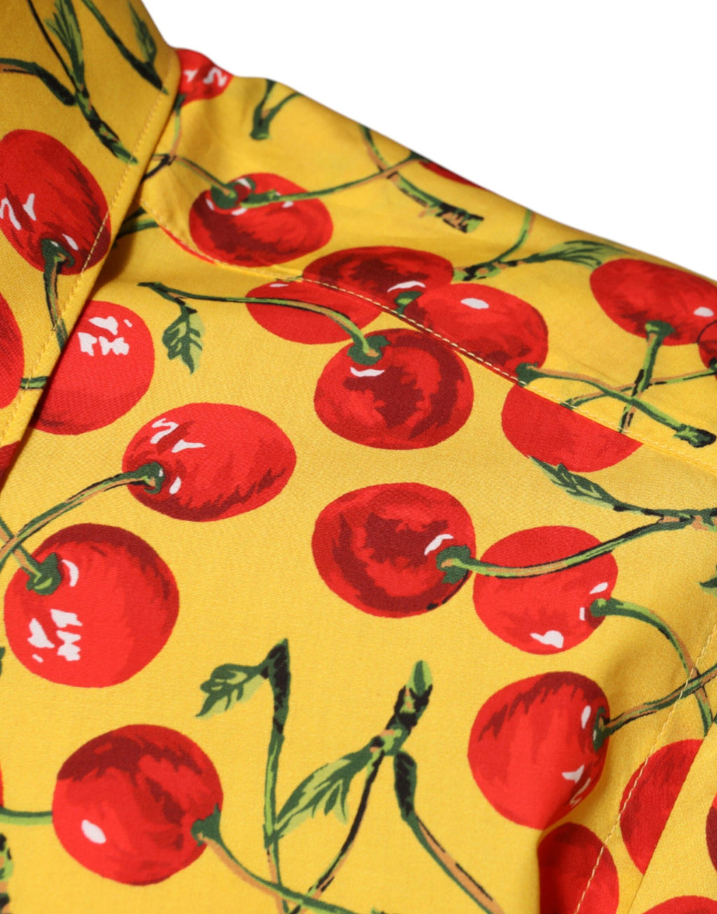 Dolce & Gabbana Gelbes Kirschbaum-Baumwollhemd MARTINI