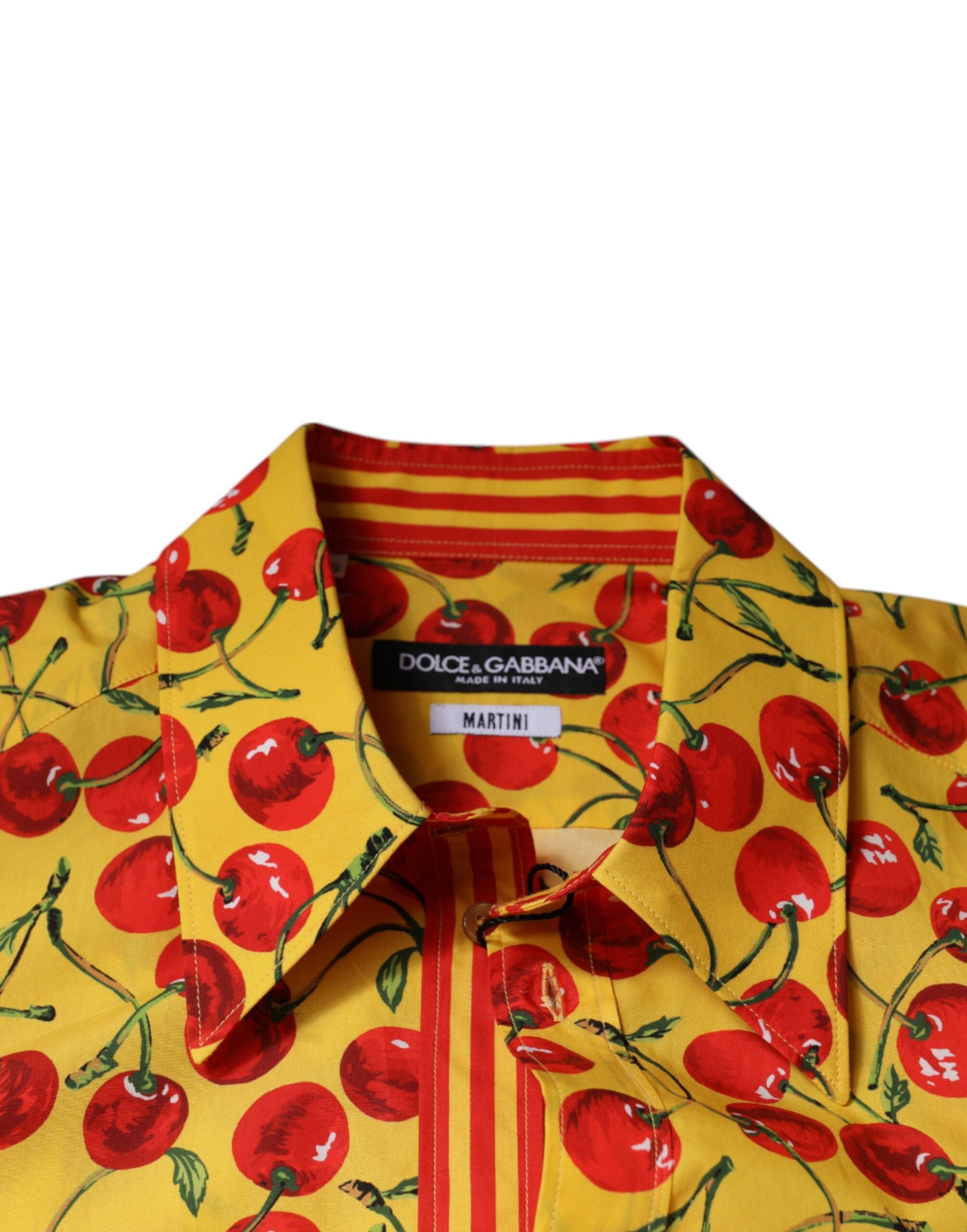 Dolce & Gabbana Gelbes Kirschbaum-Baumwollhemd MARTINI