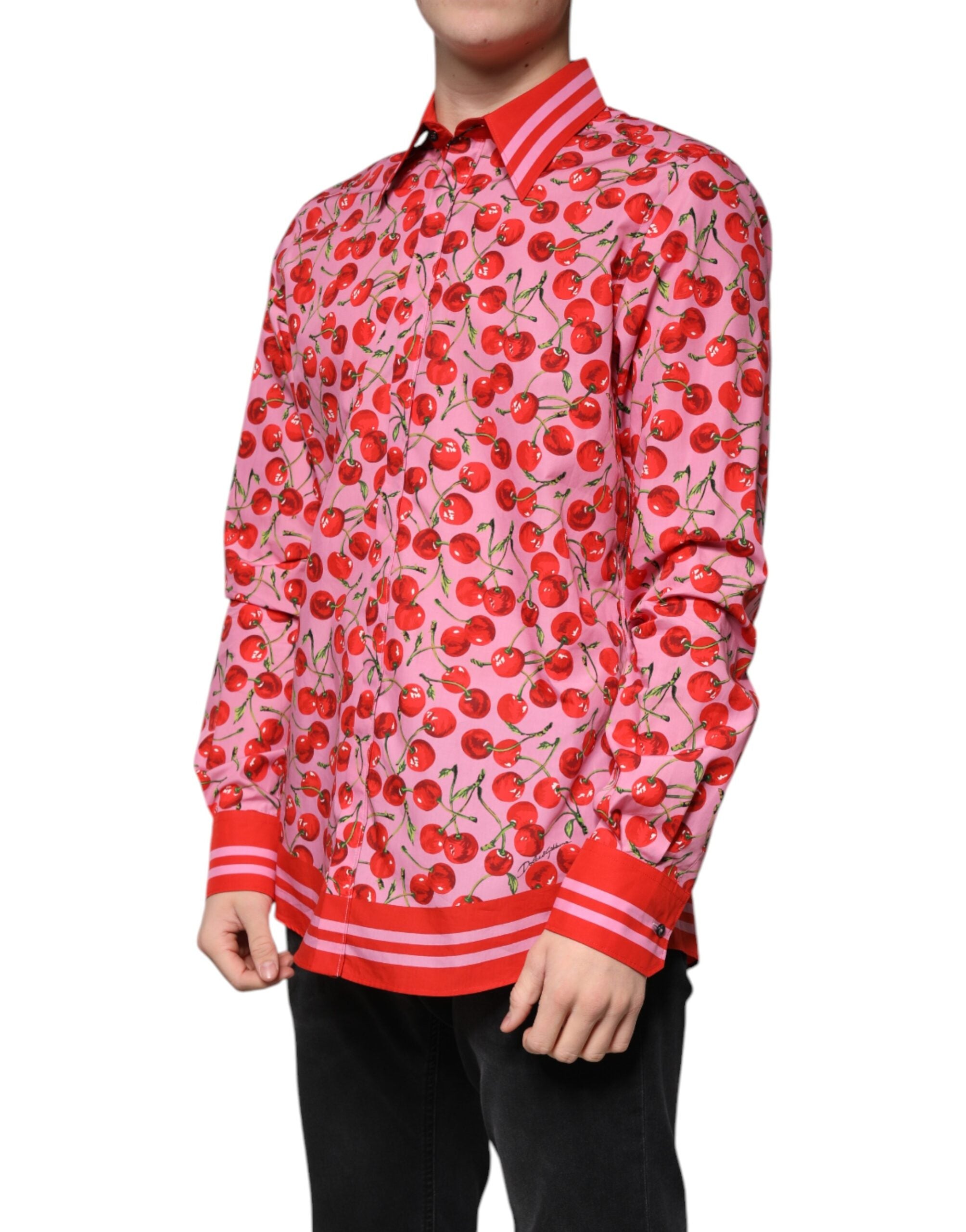 Dolce & Gabbana Rosa Kirsche Baumwolle Formal MARTINI Kleid Hemd