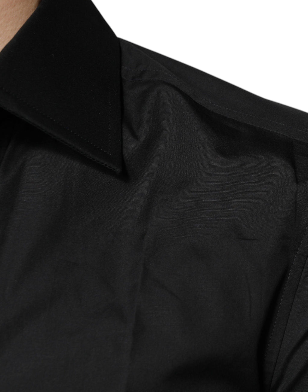 Dolce & Gabbana Schwarzes Baumwollhemd mit langen Ärmeln für formelle Anlässe