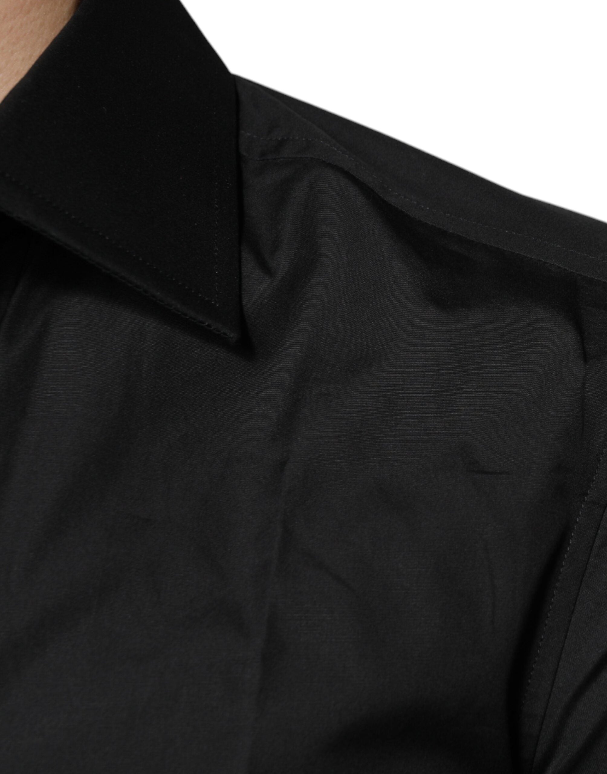 Dolce & Gabbana Schwarzes Baumwollhemd mit langen Ärmeln für formelle Anlässe