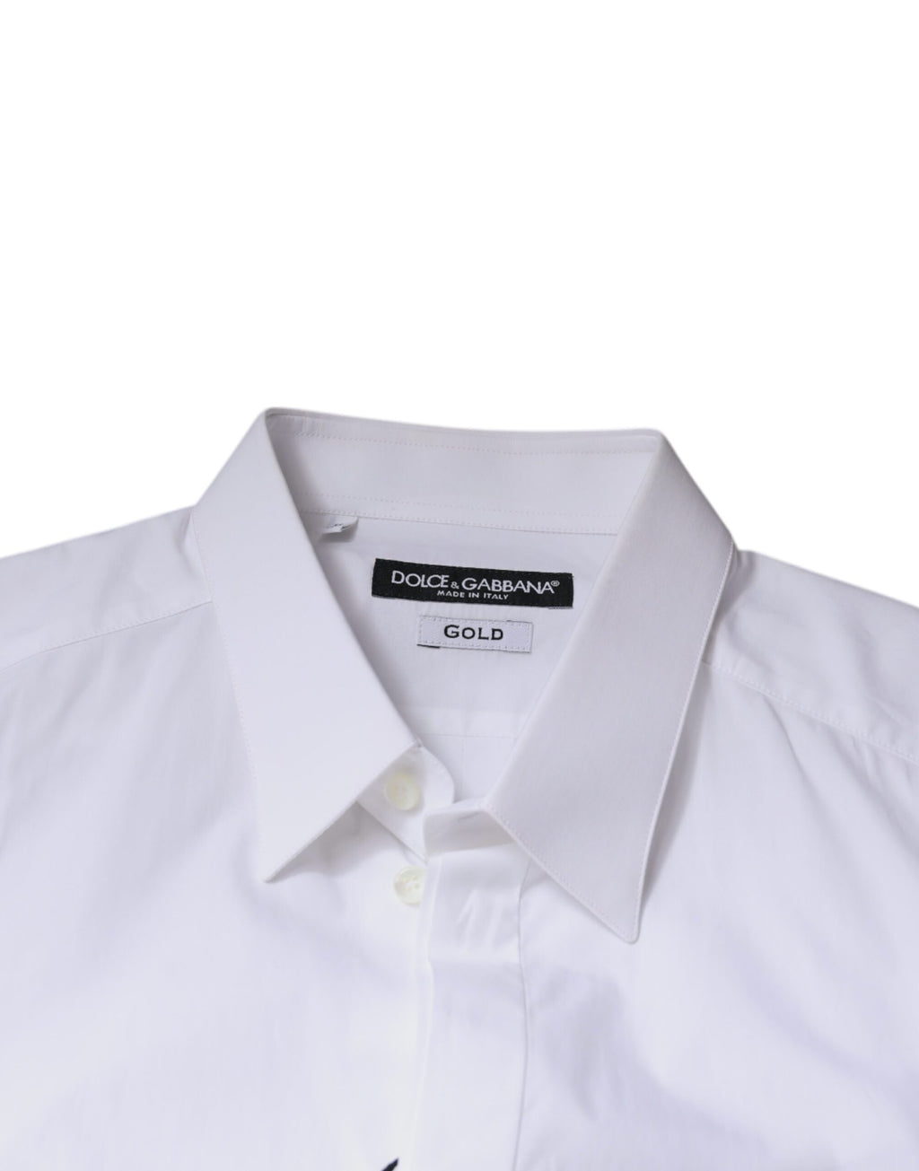 Dolce & Gabbana Weißes Logo-Baumwollhemd für Herren GOLD