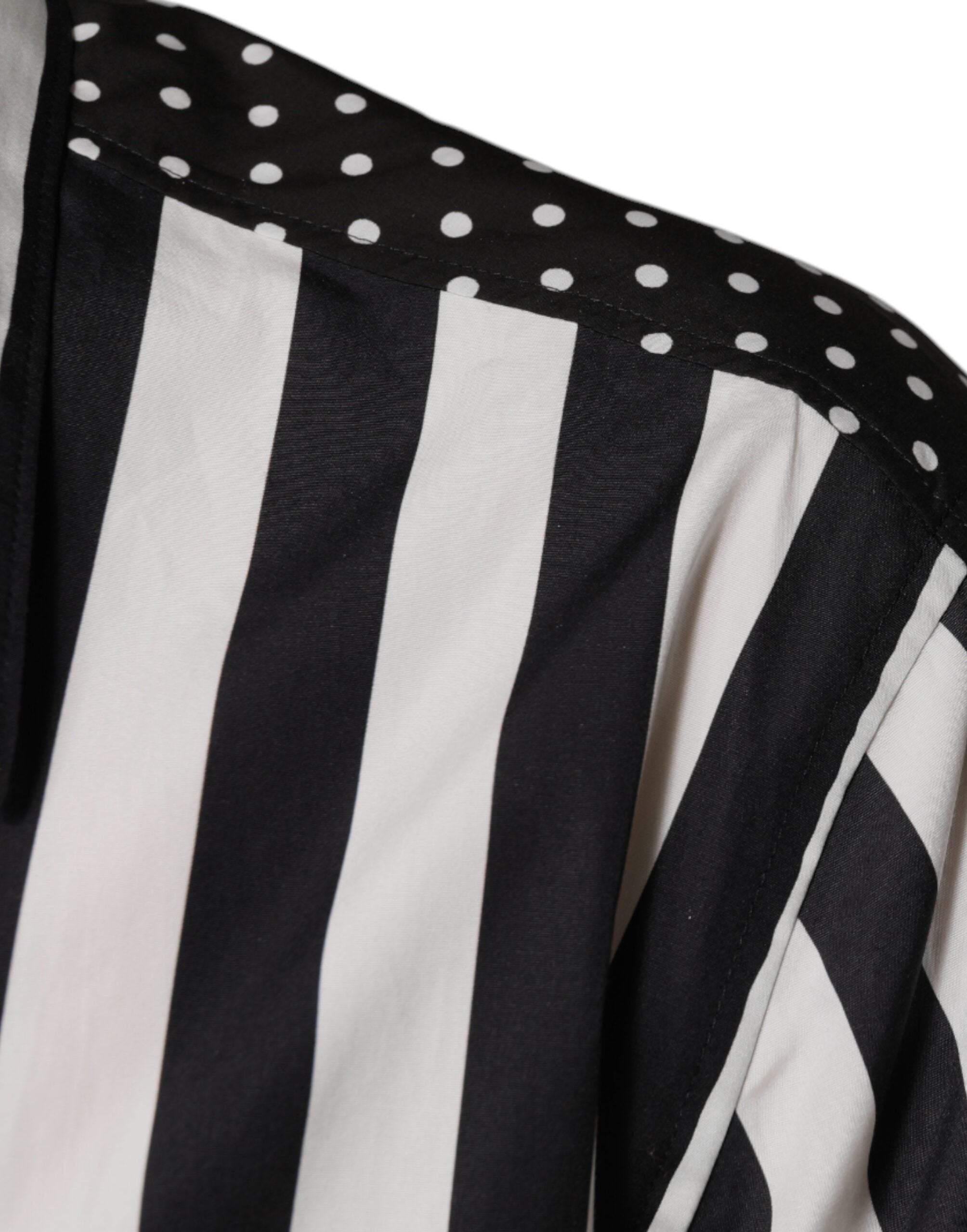 Dolce & Gabbana Schwarz-weiß gestreiftes Button Down Freizeithemd