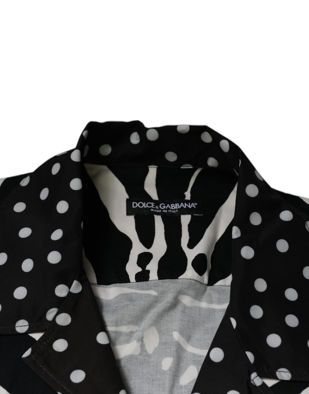 Dolce & Gabbana Schwarz Weiß Zebra Button Down Hemd in Übergröße