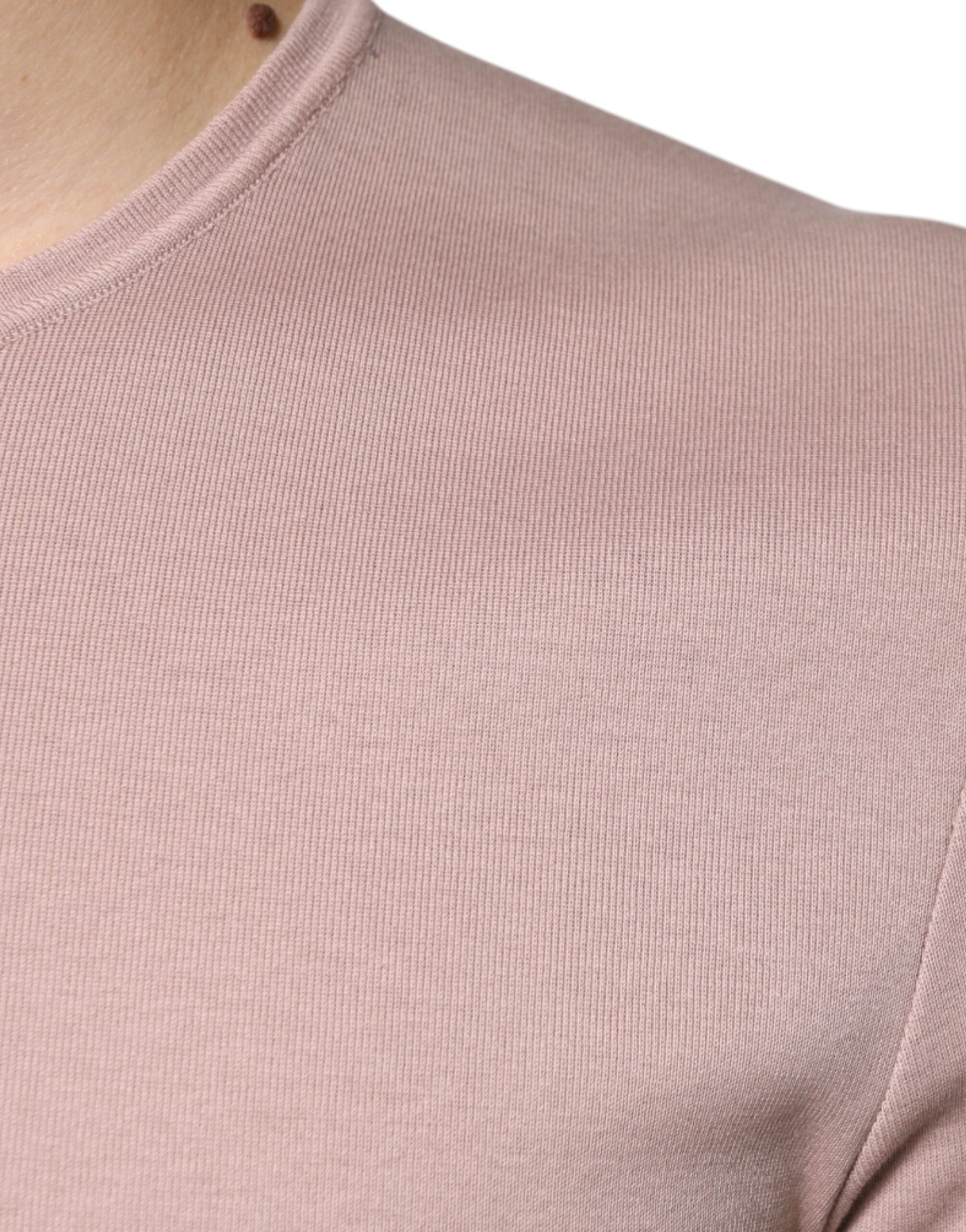 Dolce & Gabbana Braunes Baumwoll-T-Shirt mit kurzen Ärmeln und Rundhalsausschnitt