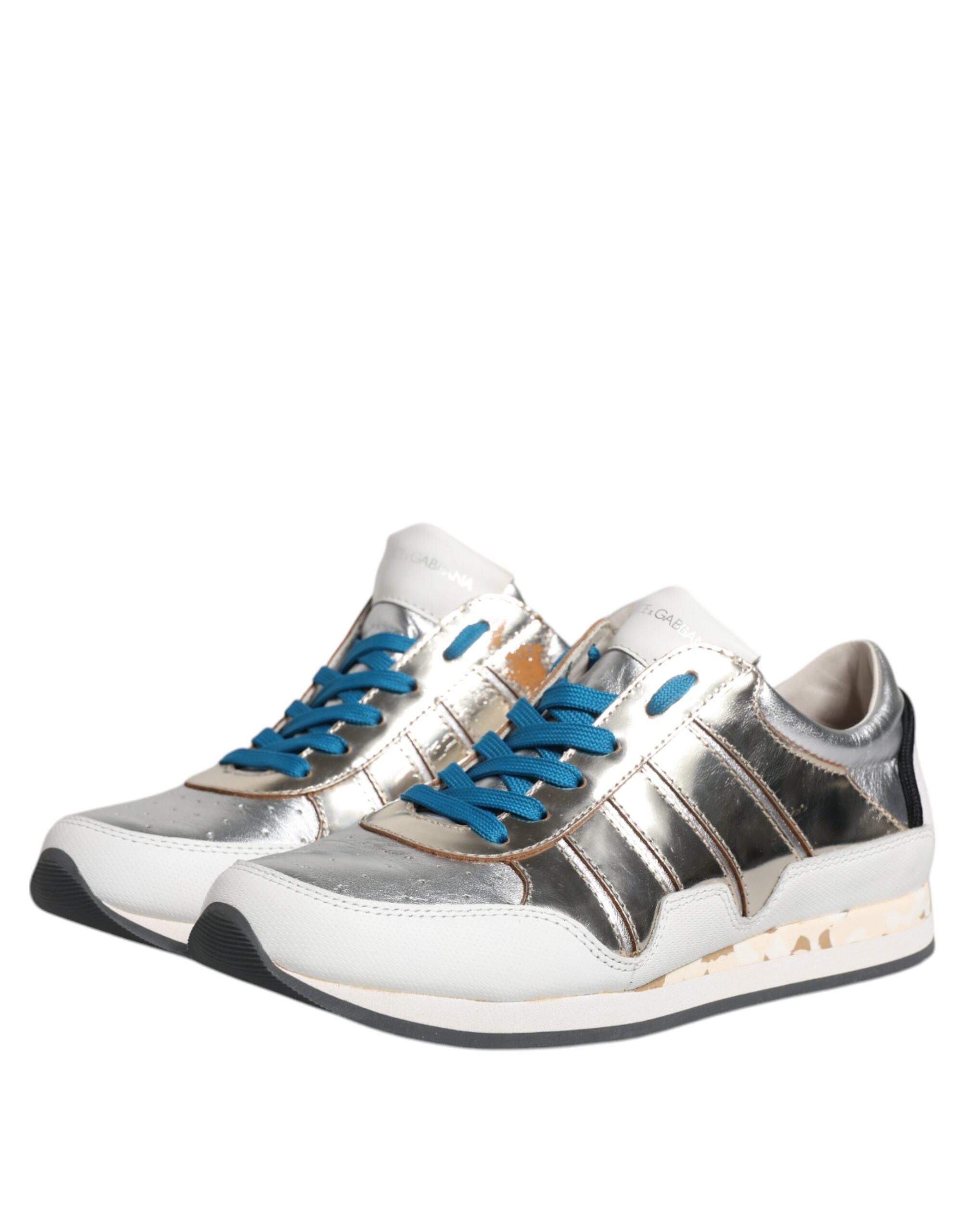 Dolce & Gabbana Multicolor Leder Low Top Sneakers Schuhe