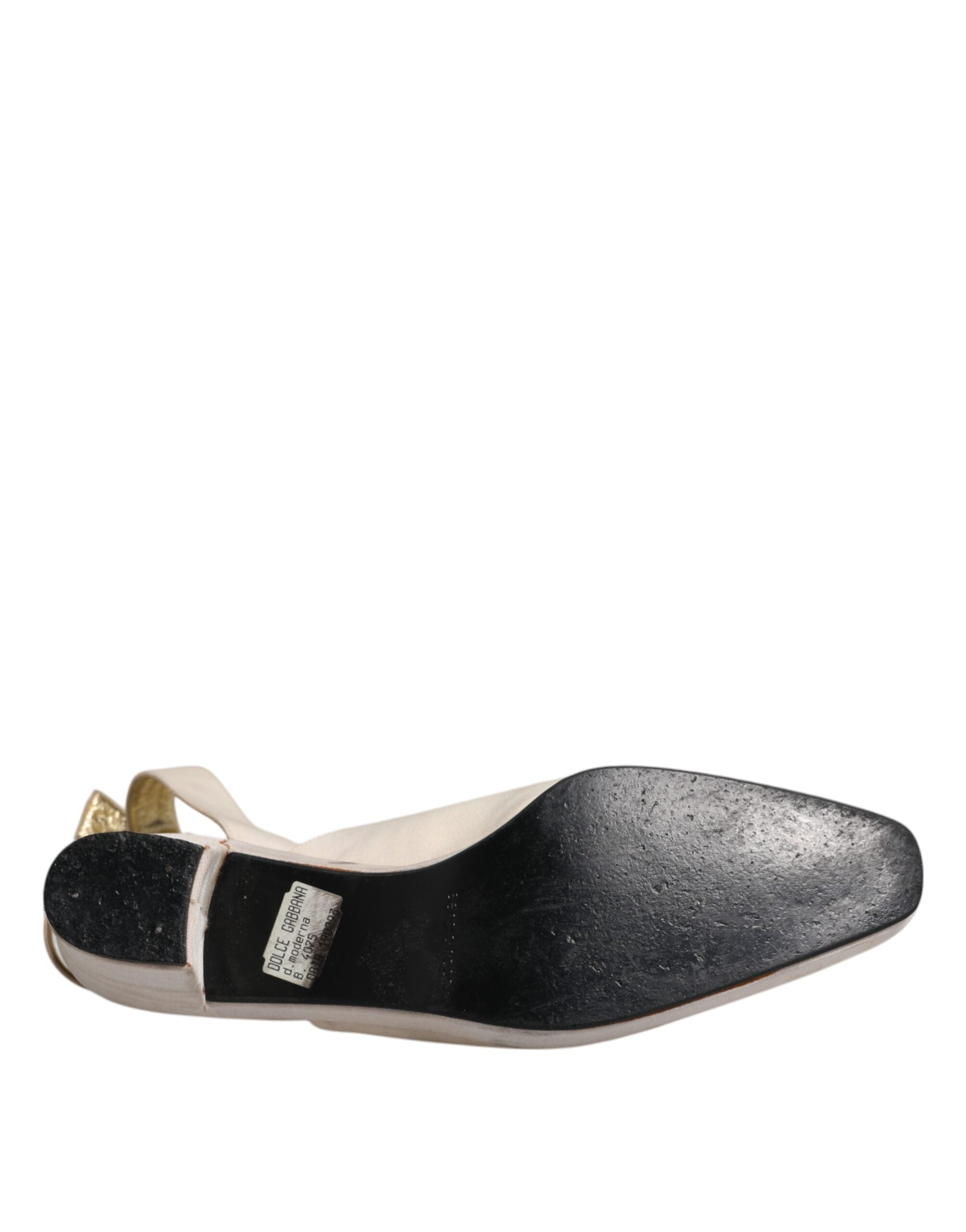 Dolce & Gabbana Aus Weiß Block Absätze Slingback Sandalen Schuhe