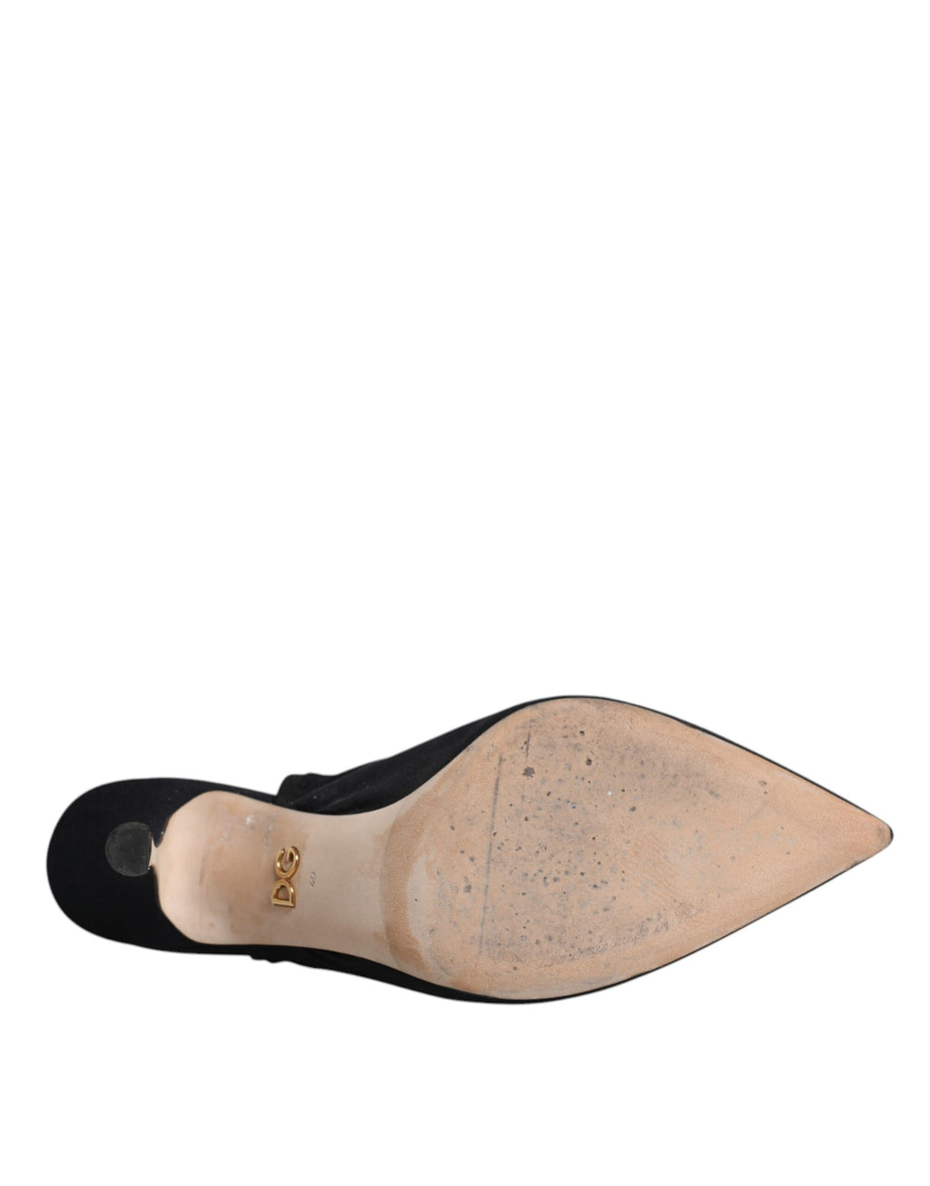 Dolce & Gabbana Schwarze Jersey Stretch Heels Slingback Schuhe