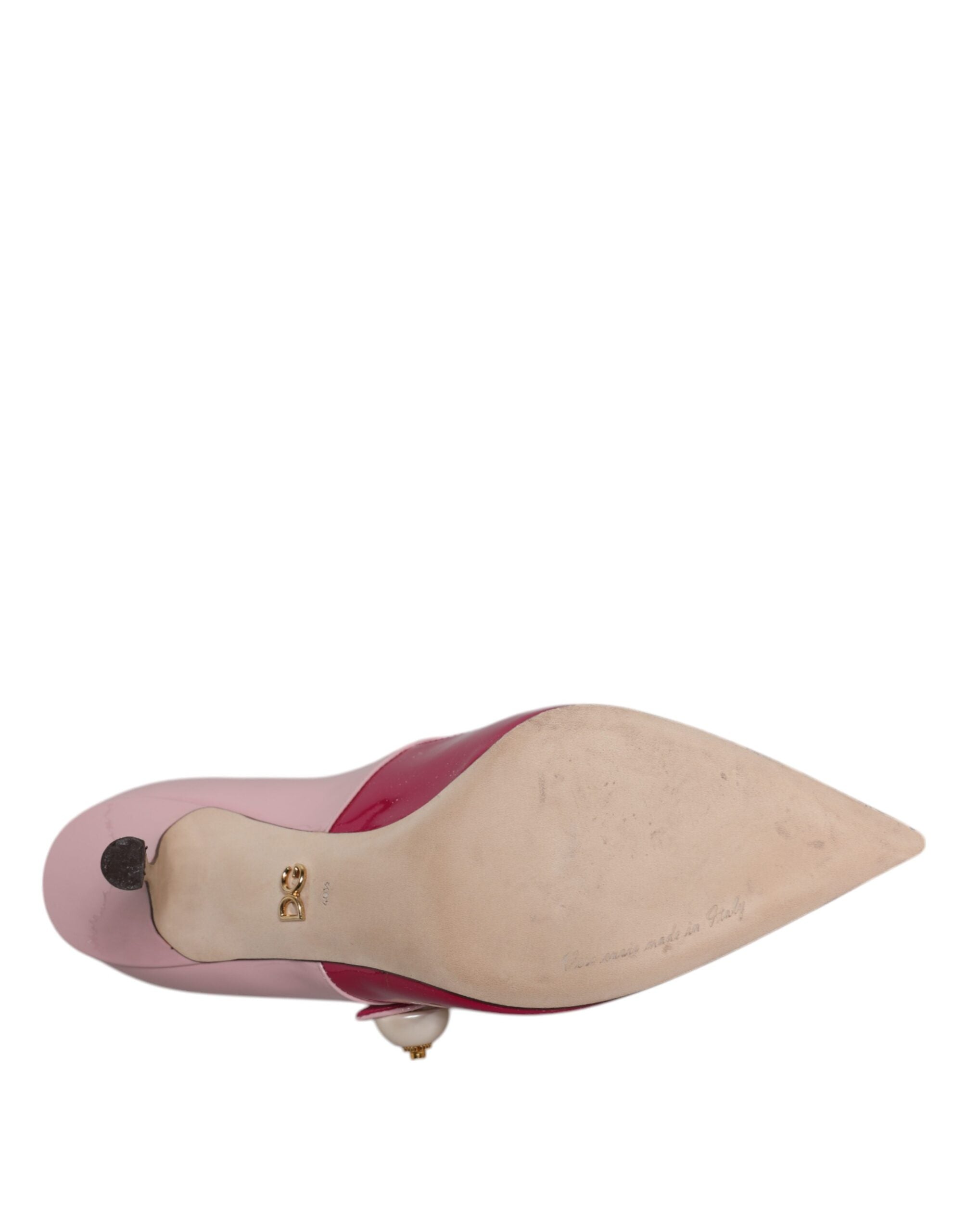 Dolce & Gabbana Zweifarbig Rosa Leder Mary Jane Heels Pumps Schuhe