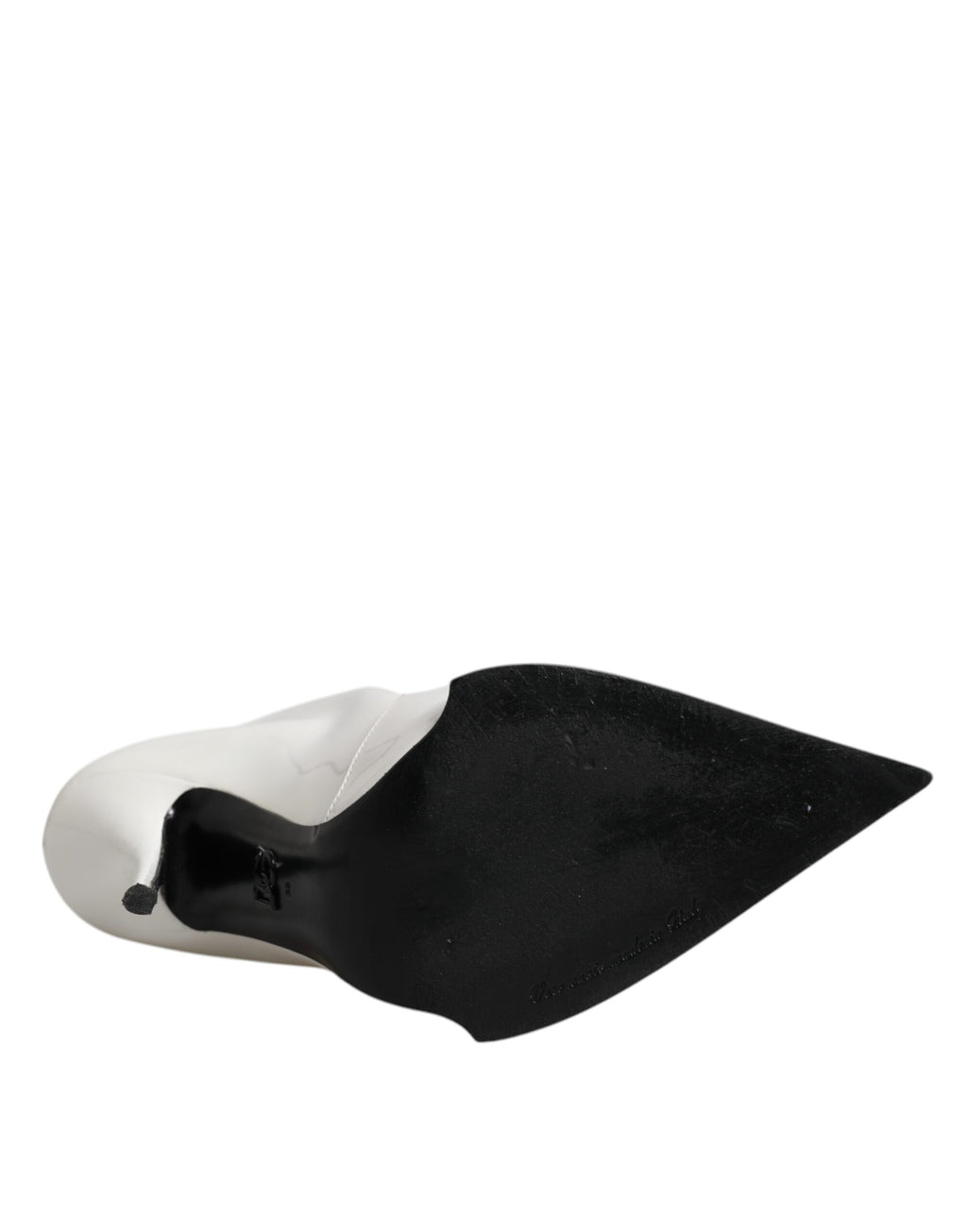 Dolce & Gabbana Weiße Kunstlederstiefelette mit Perlenbesatz Schuhe