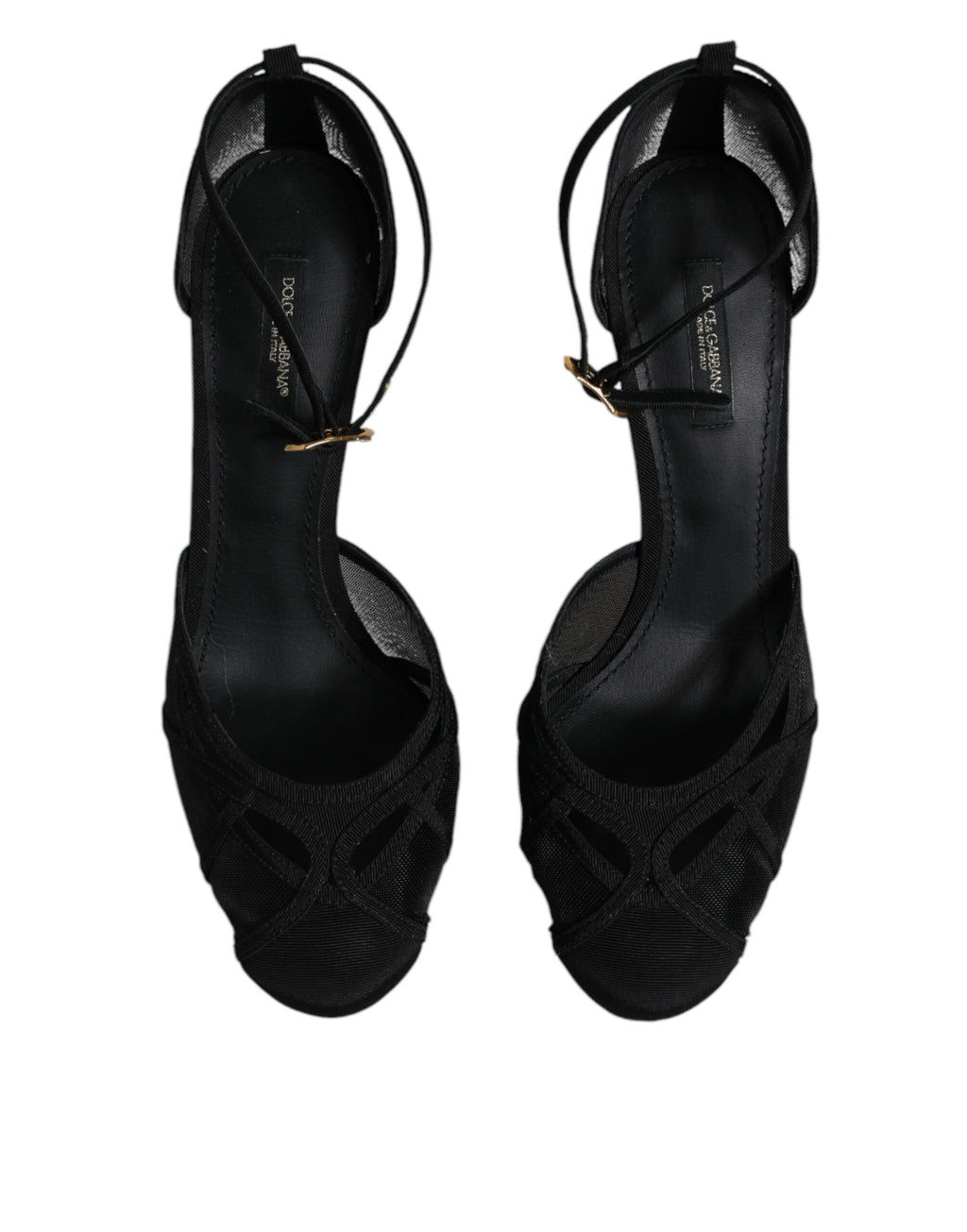 Dolce & Gabbana Schwarz Mesh Knöchelriemen Heels Pumps Schuhe
