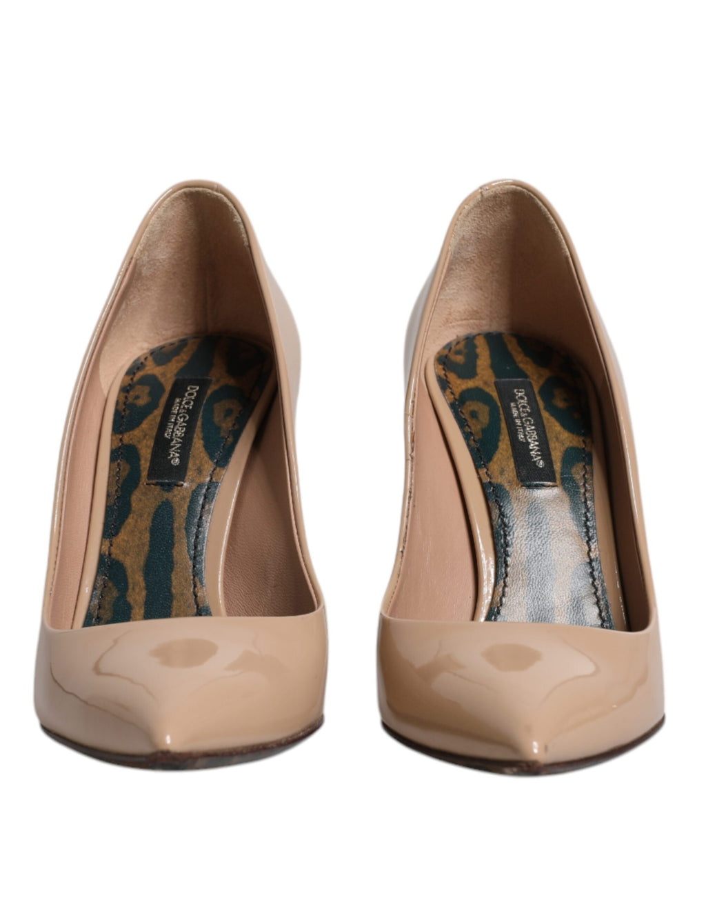 Dolce & Gabbana Beige Lackleder Stiletto Heel Pumps Schuhe