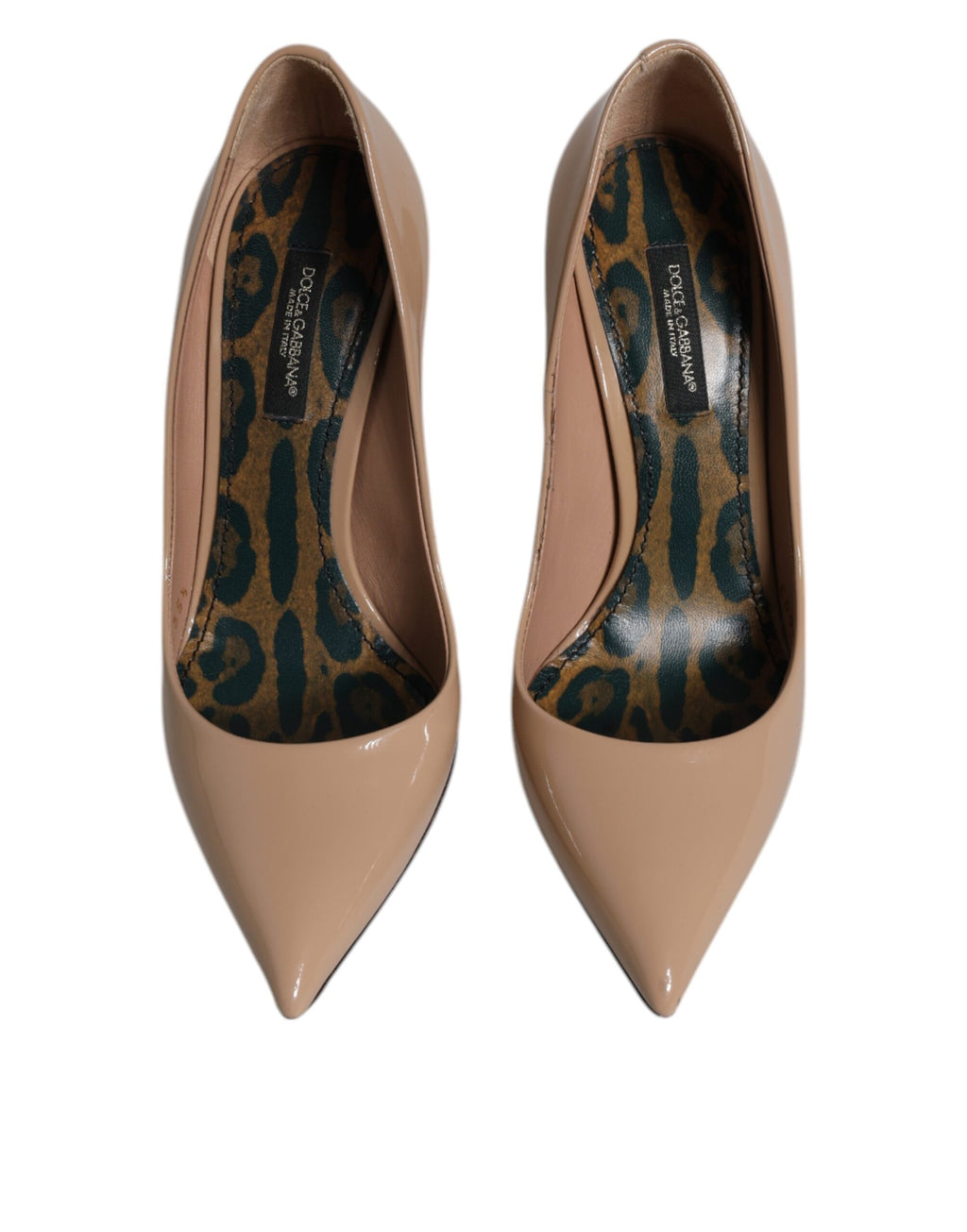 Dolce & Gabbana Beige Lackleder Stiletto Heel Pumps Schuhe