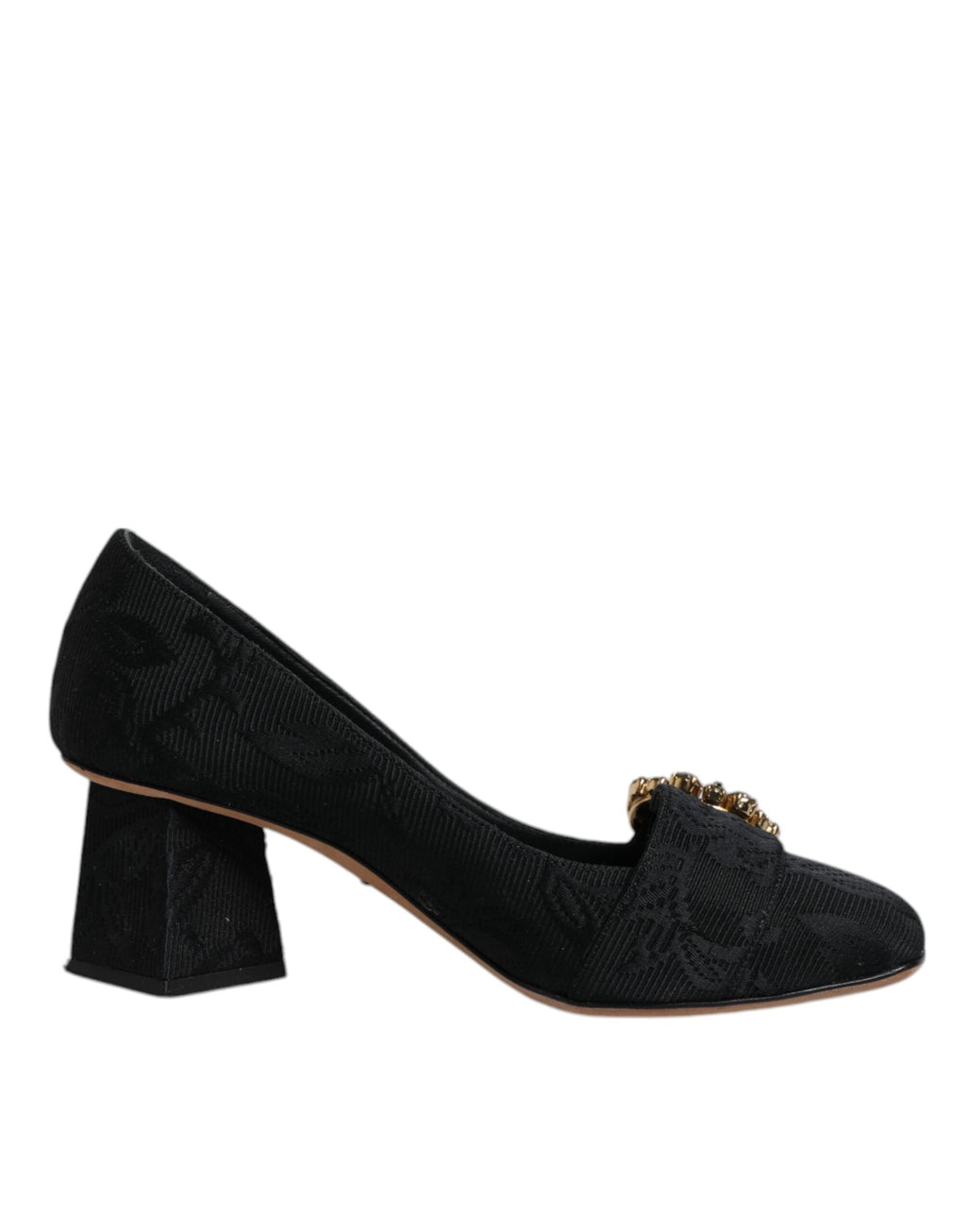Dolce & Gabbana Schwarz Brokat Kristalle Heels Pumps Schuhe