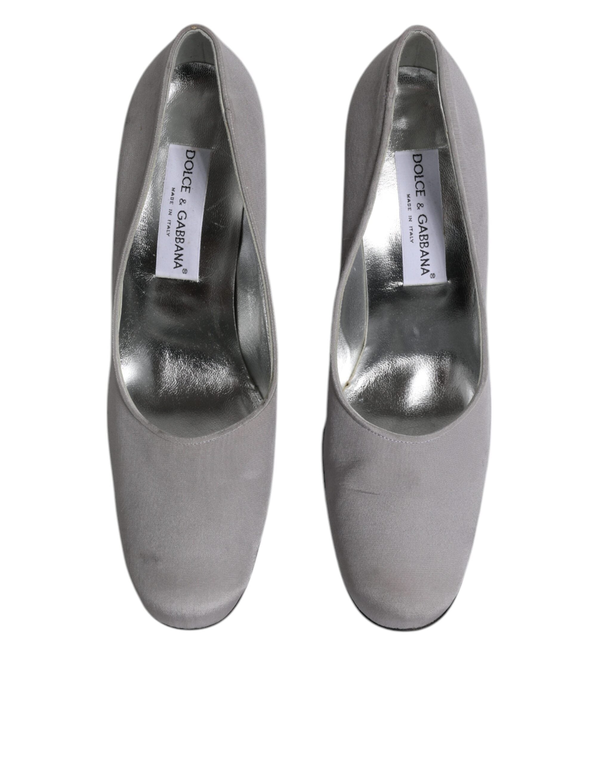 Dolce & Gabbana Graue Wildleder Leder Hochhackige Pumps Schuhe