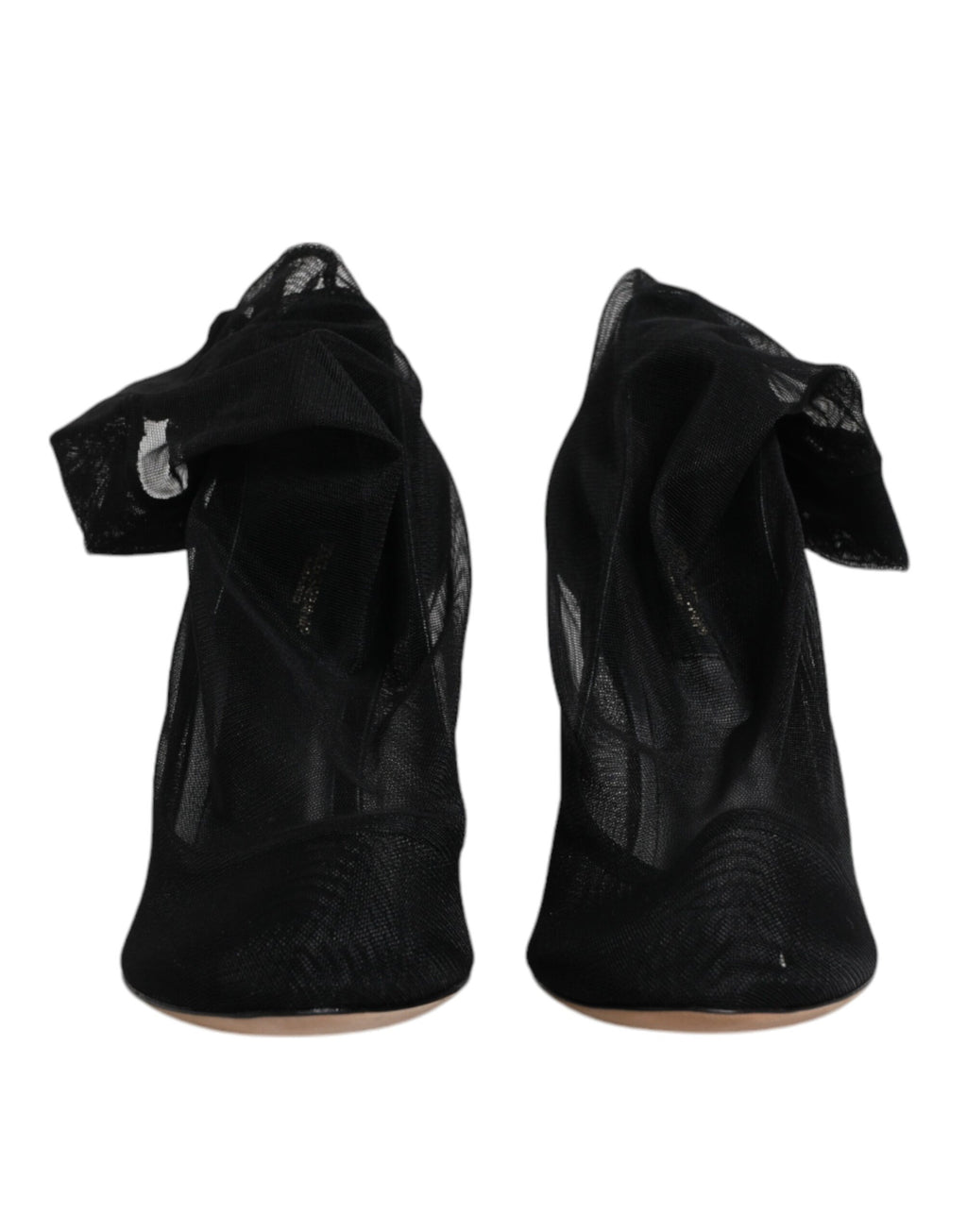 Dolce & Gabbana Schwarze Nylon Stretch Mesh Socke Stiefel Schuhe