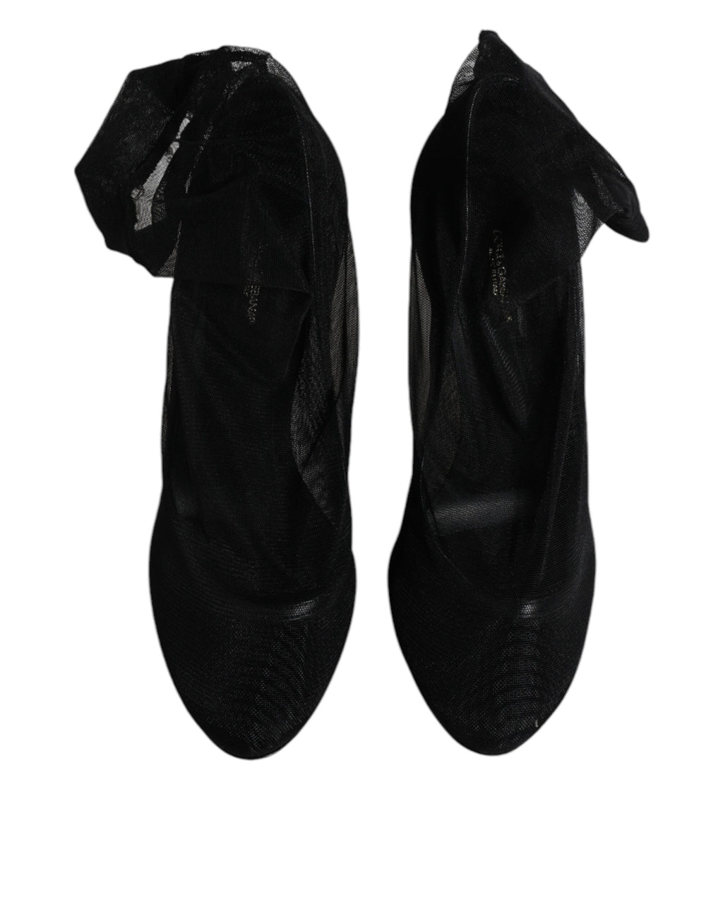 Dolce & Gabbana Schwarze Nylon Stretch Mesh Socke Stiefel Schuhe