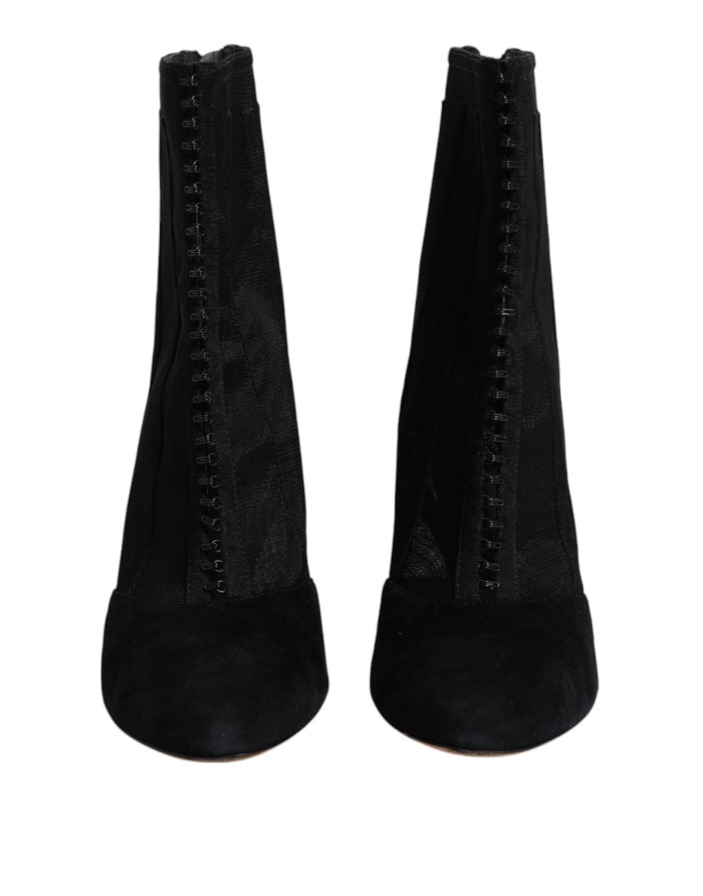 Dolce & Gabbana Schwarz Mesh Stiletto Heels Stiefelette Schuhe