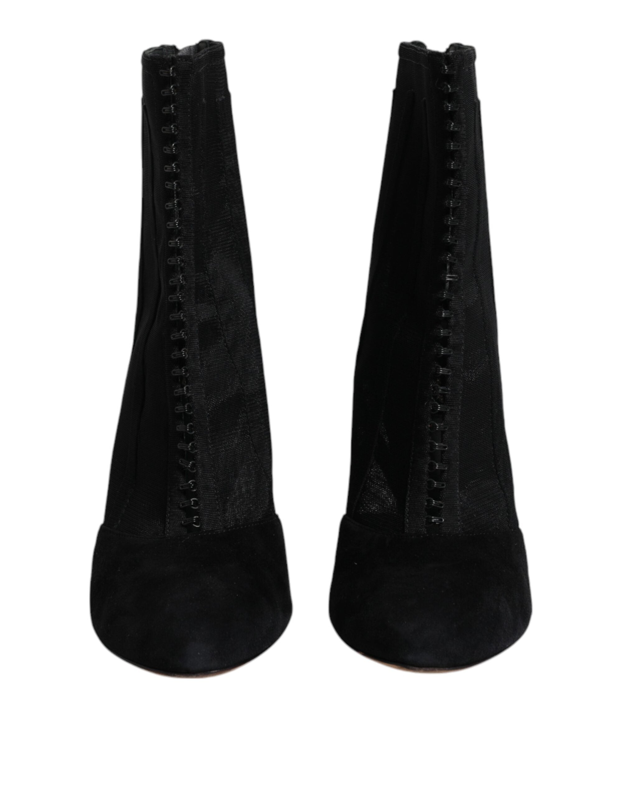 Dolce & Gabbana Schwarz Mesh Stiletto Heels Stiefelette Schuhe