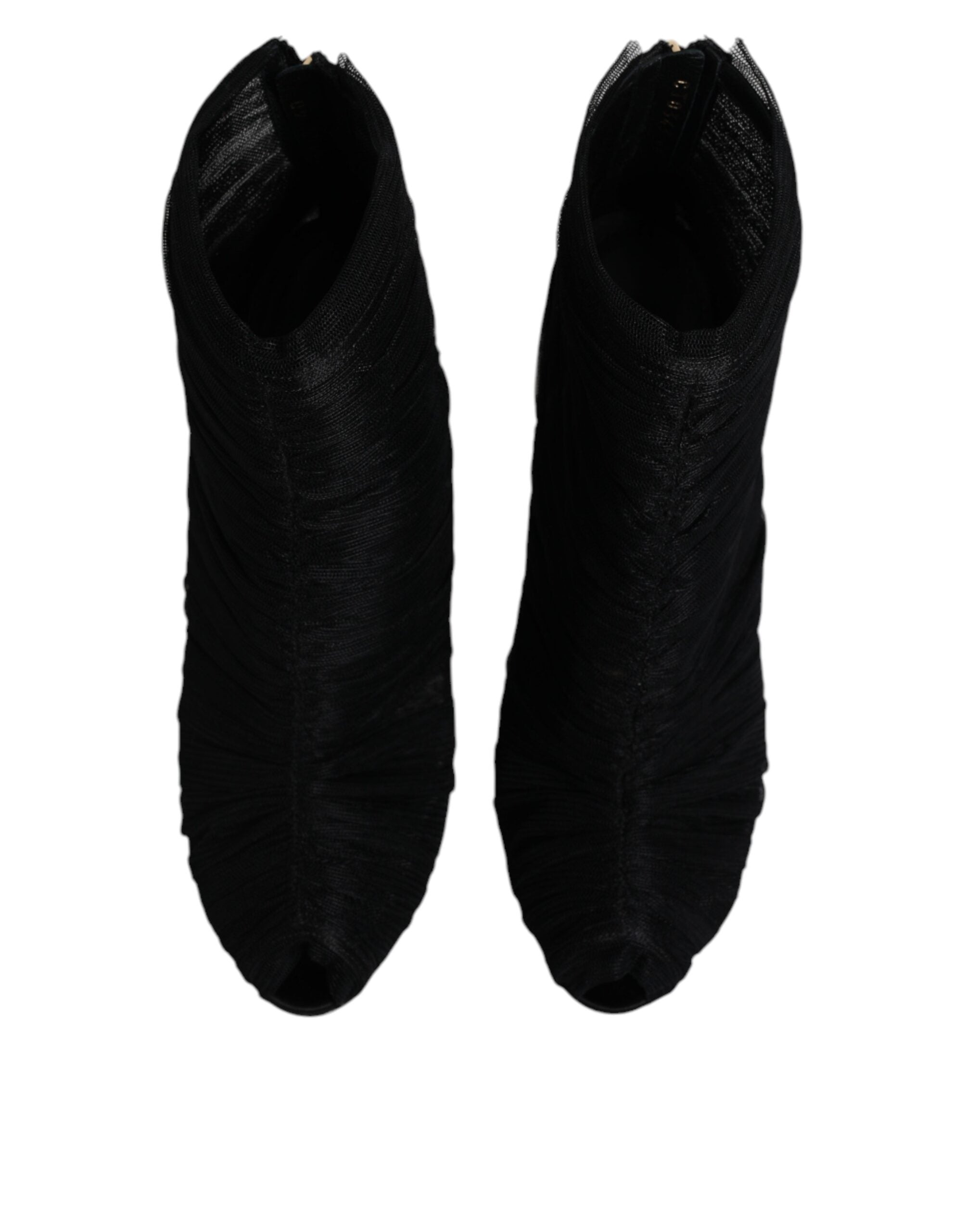 Dolce & Gabbana Schwarz Mesh Stiletto Heels Stiefelette Schuhe