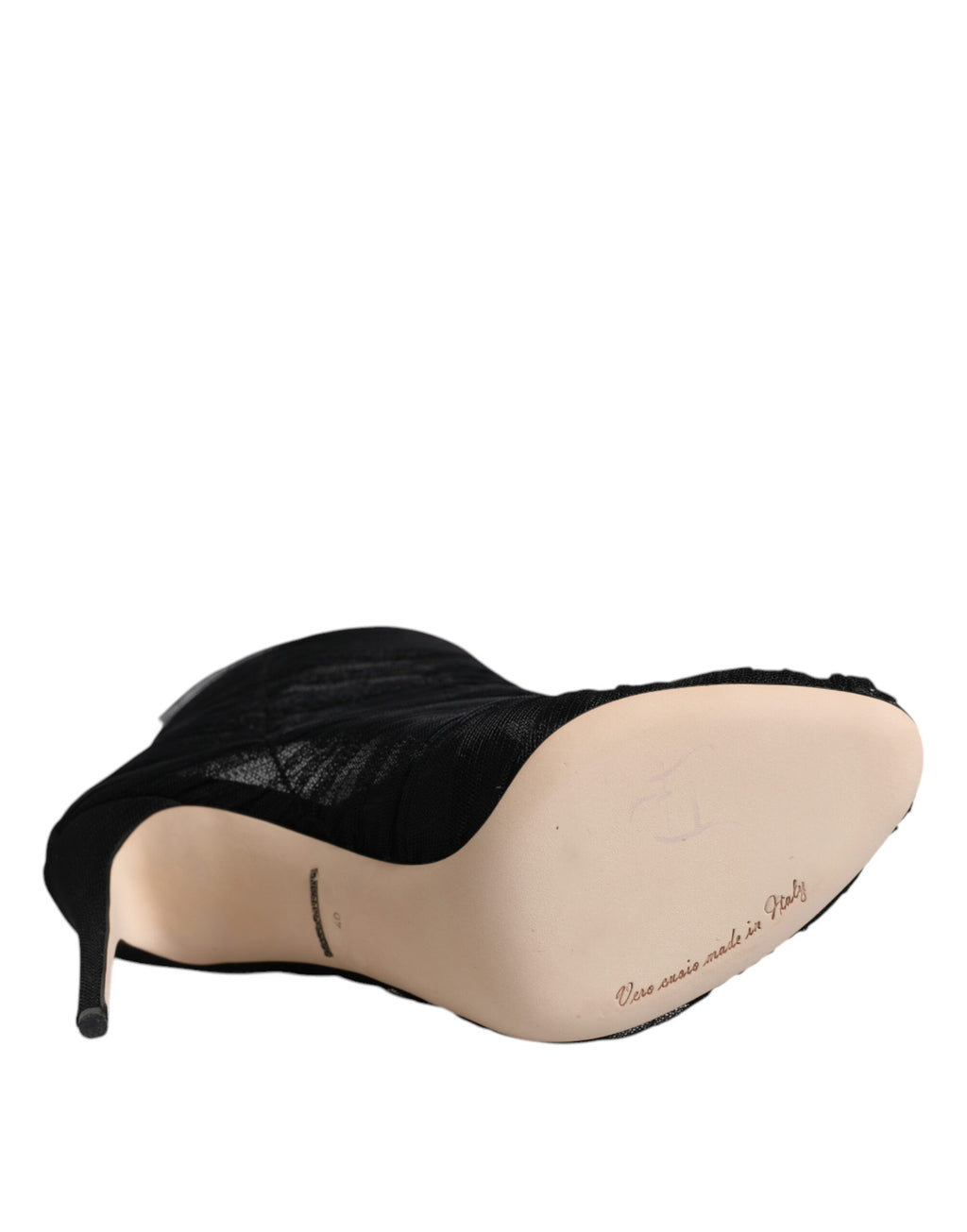 Dolce & Gabbana Schwarz Mesh Stiletto Heels Stiefelette Schuhe